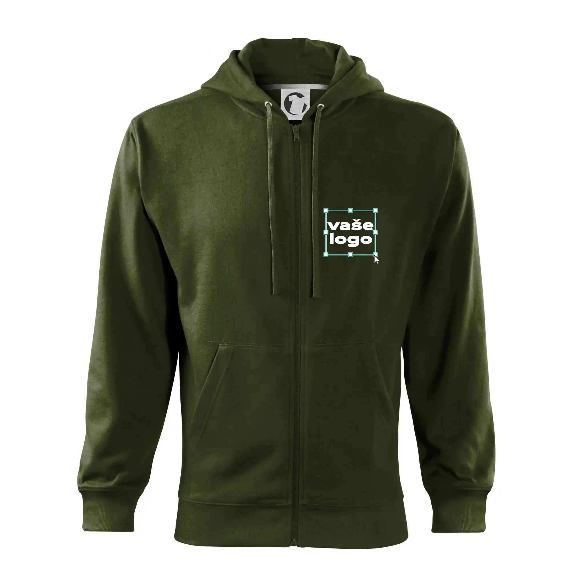 MyShirt tričká - Vlastné logo - Mikina s vlastným logom - Mikina s kapucňou na zips trendy zipper