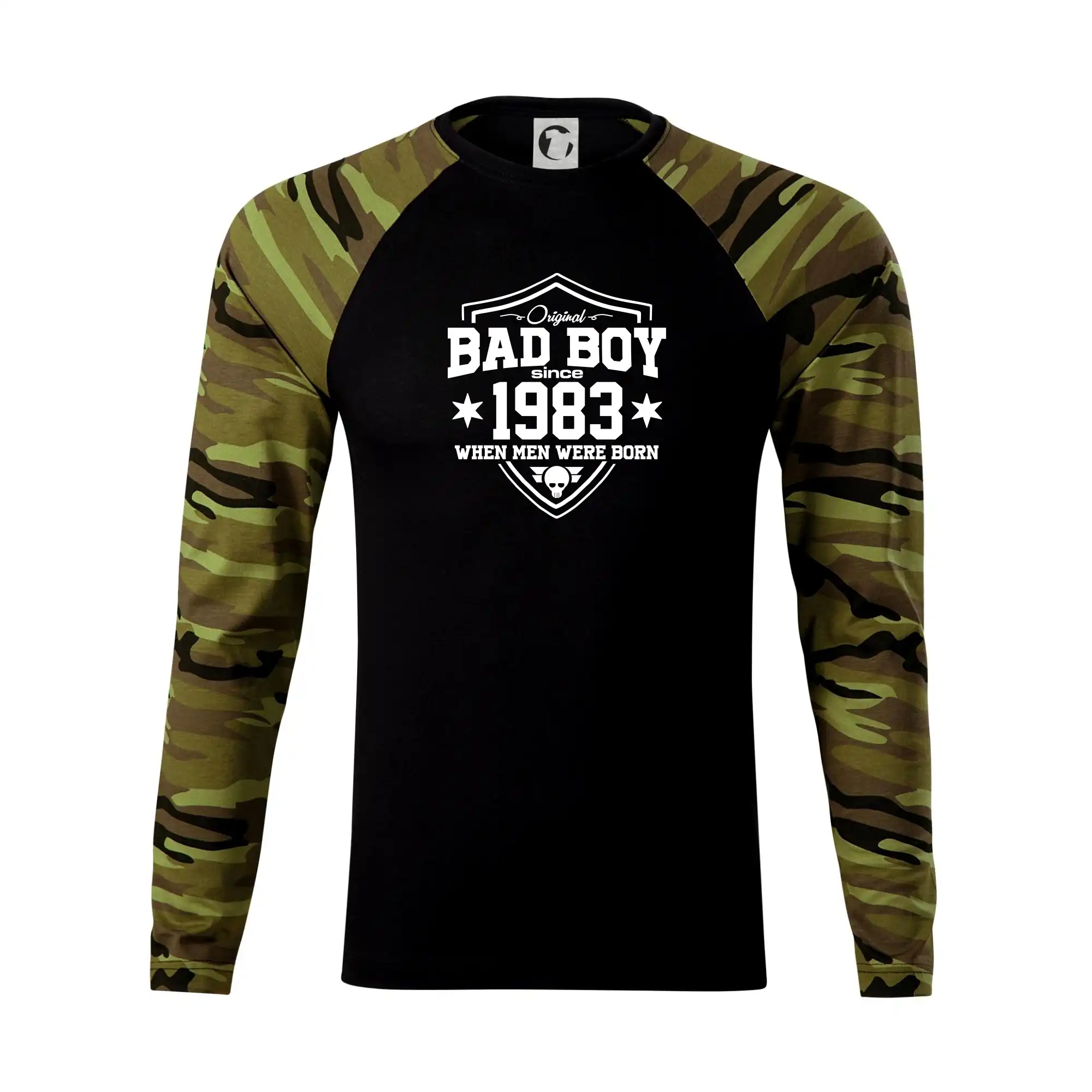 Tričká k narodeninám - Bad boy since 1983 - Camouflage LS