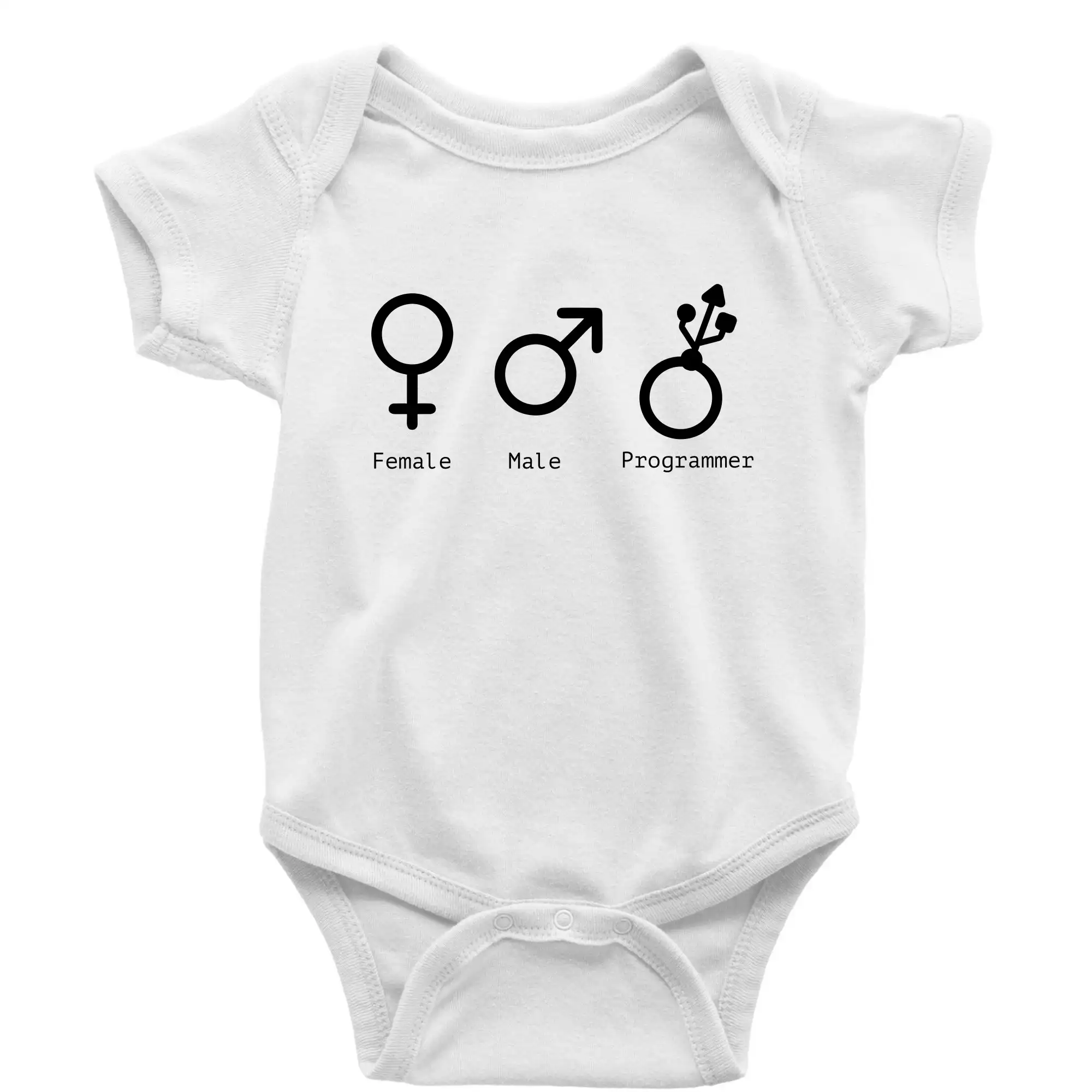 Tričká pre ajťákov - Female male programmer - Body dojčenské s krátkym rukávom