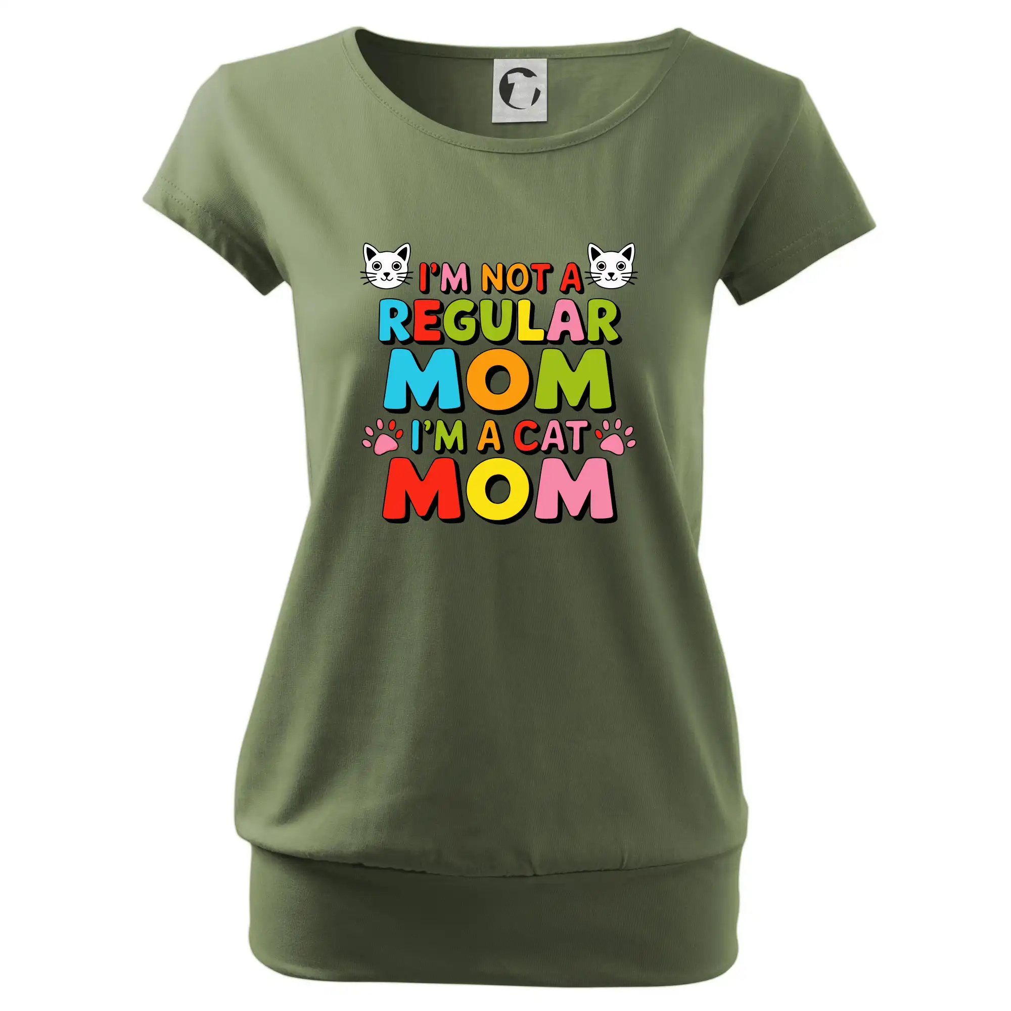 Vtipná tričká s mačkou - I'm not a regular mom I'm a cat mom - Voľné tričko city