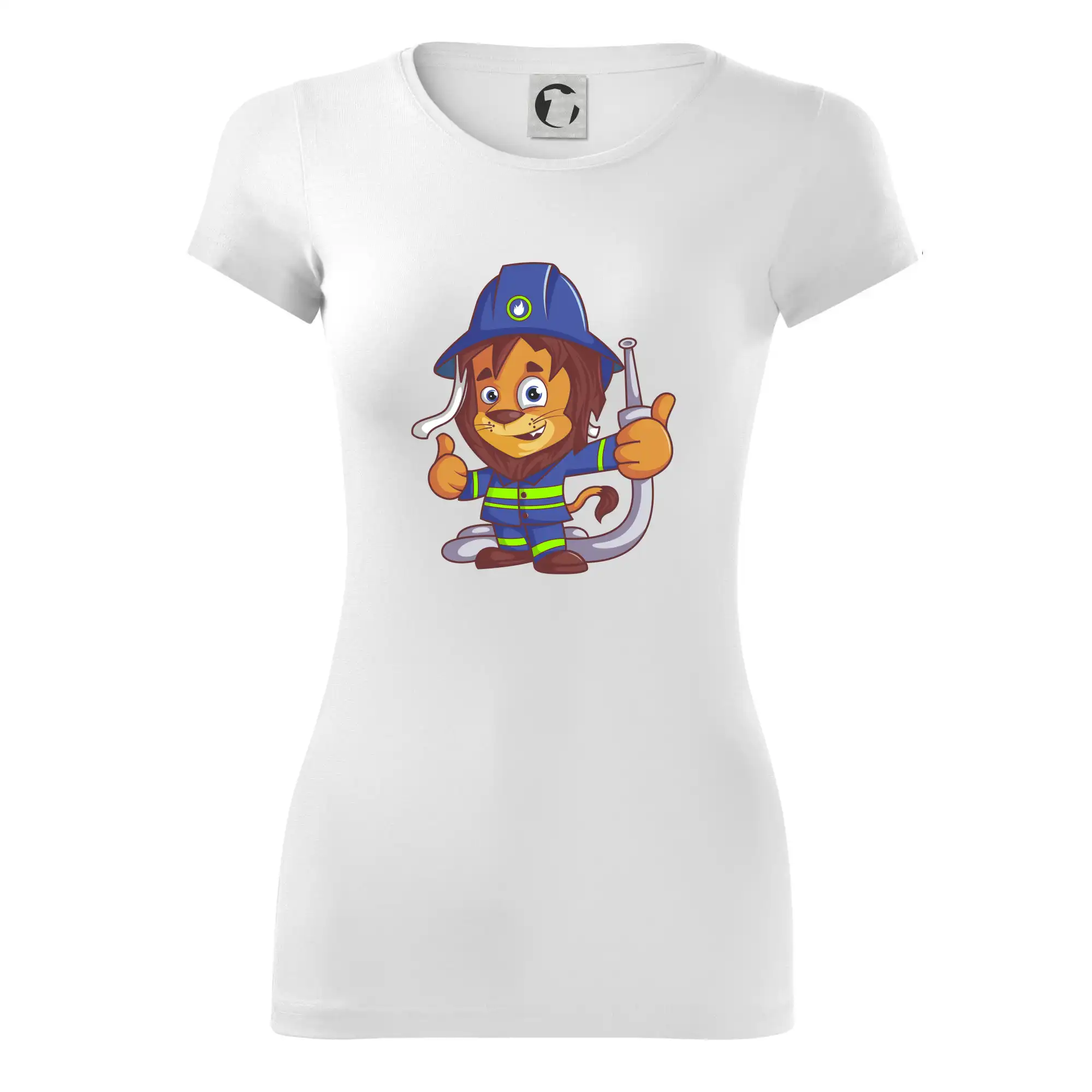Originálne tričká pre hasičov - Hasič levíček - Dámske tričko Glance - Priliehavejší strih