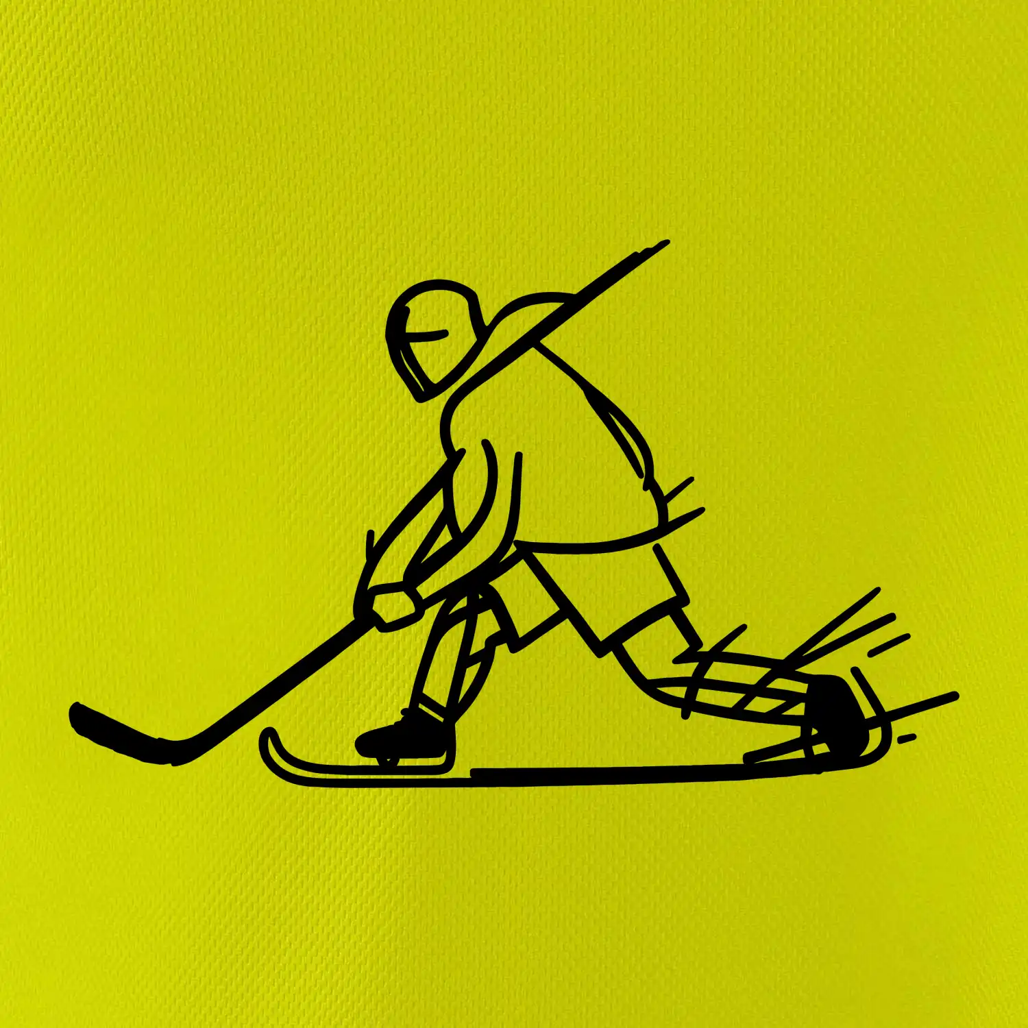 Kreslený hokejista tučnou fixou