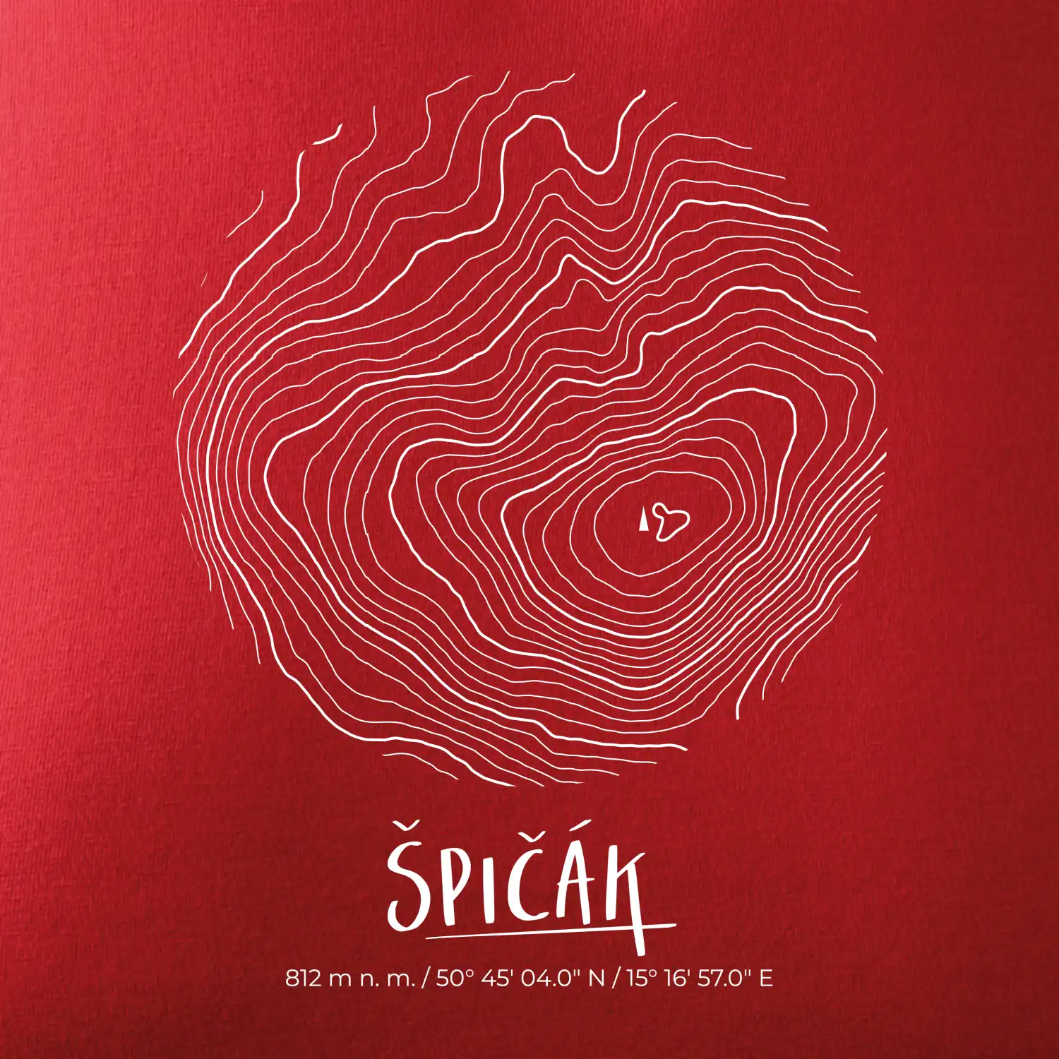 Špičák - vrstevnice v kruhu