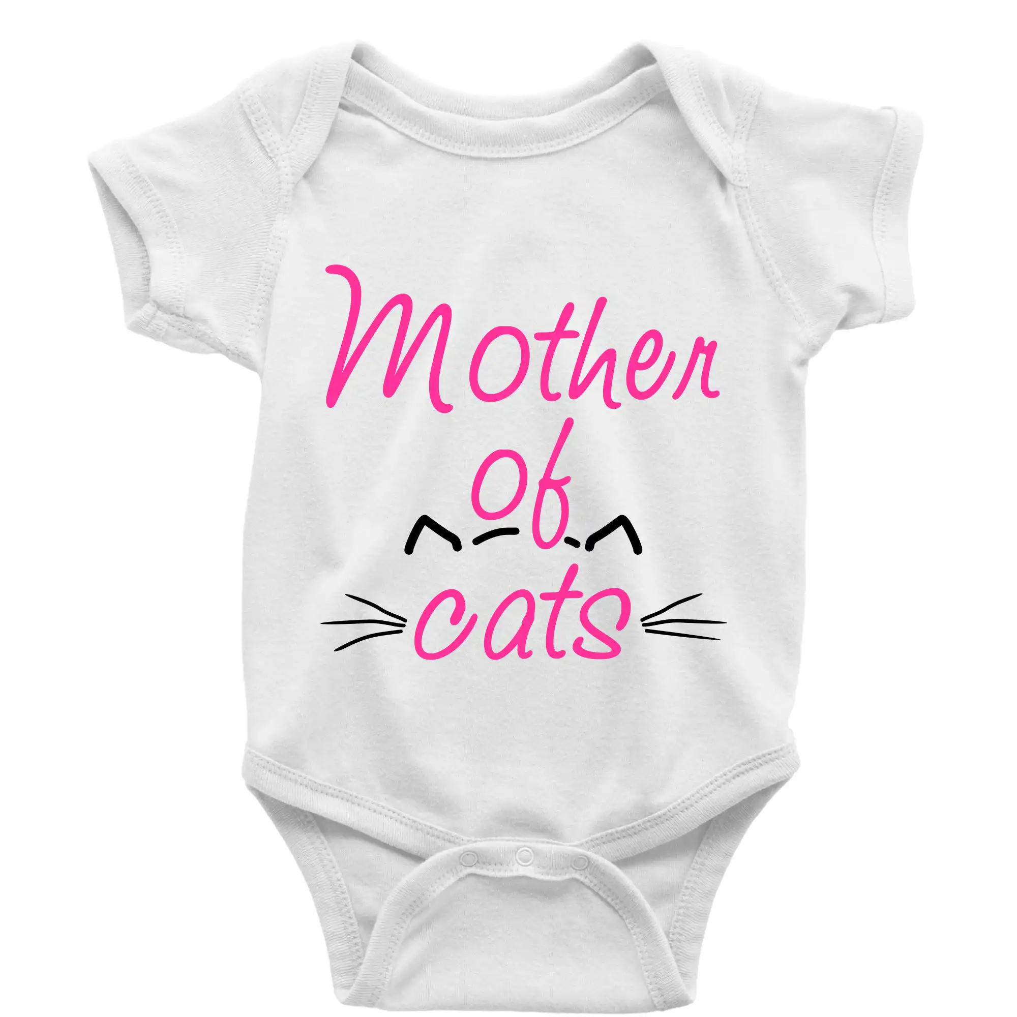 Vtipná tričká s mačkou - Mother of cats - Body dojčenské s krátkym rukávom