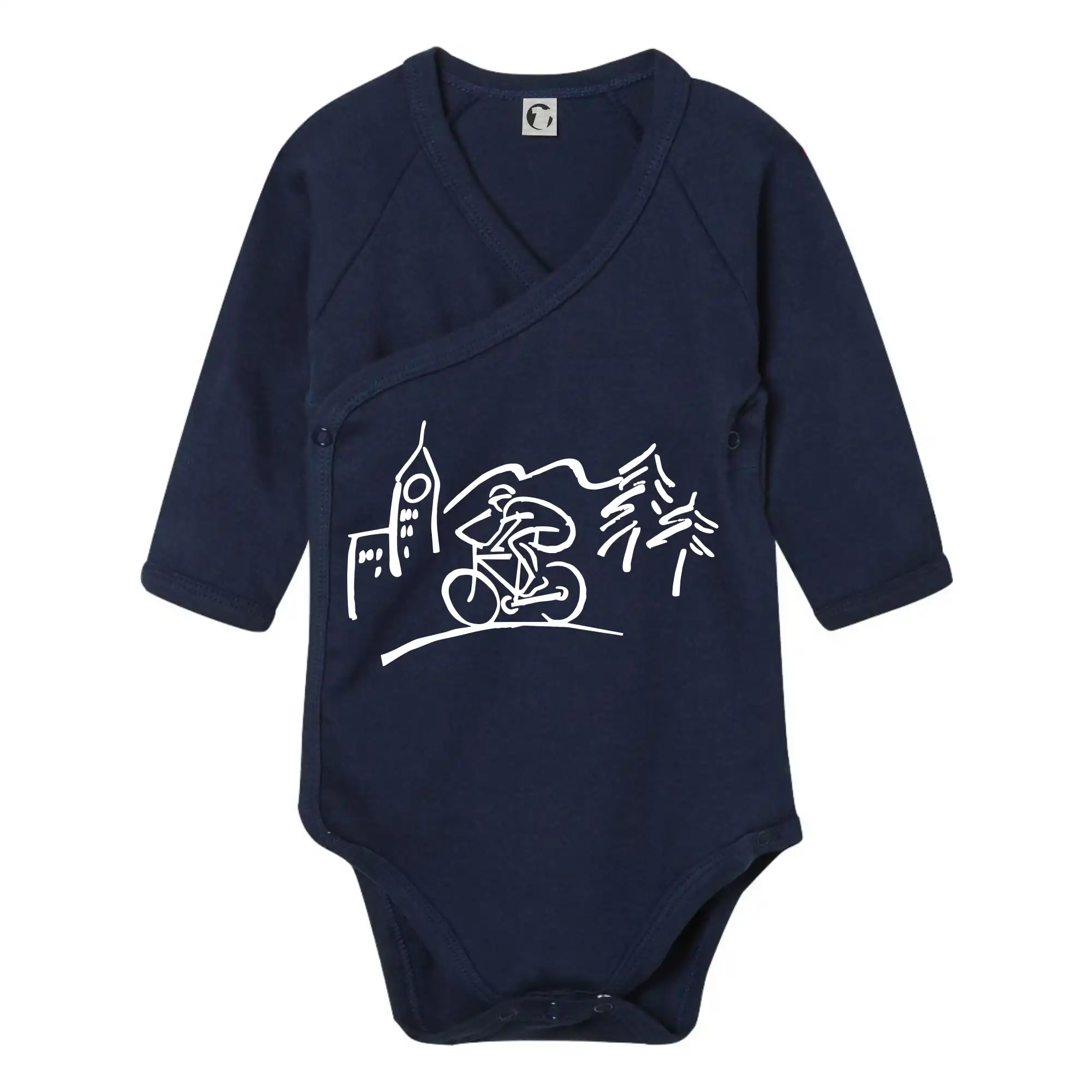 Tričko ako darček pre cyklistu - Cyklista na výlete - Body zavinovacie s dlhým rukávom