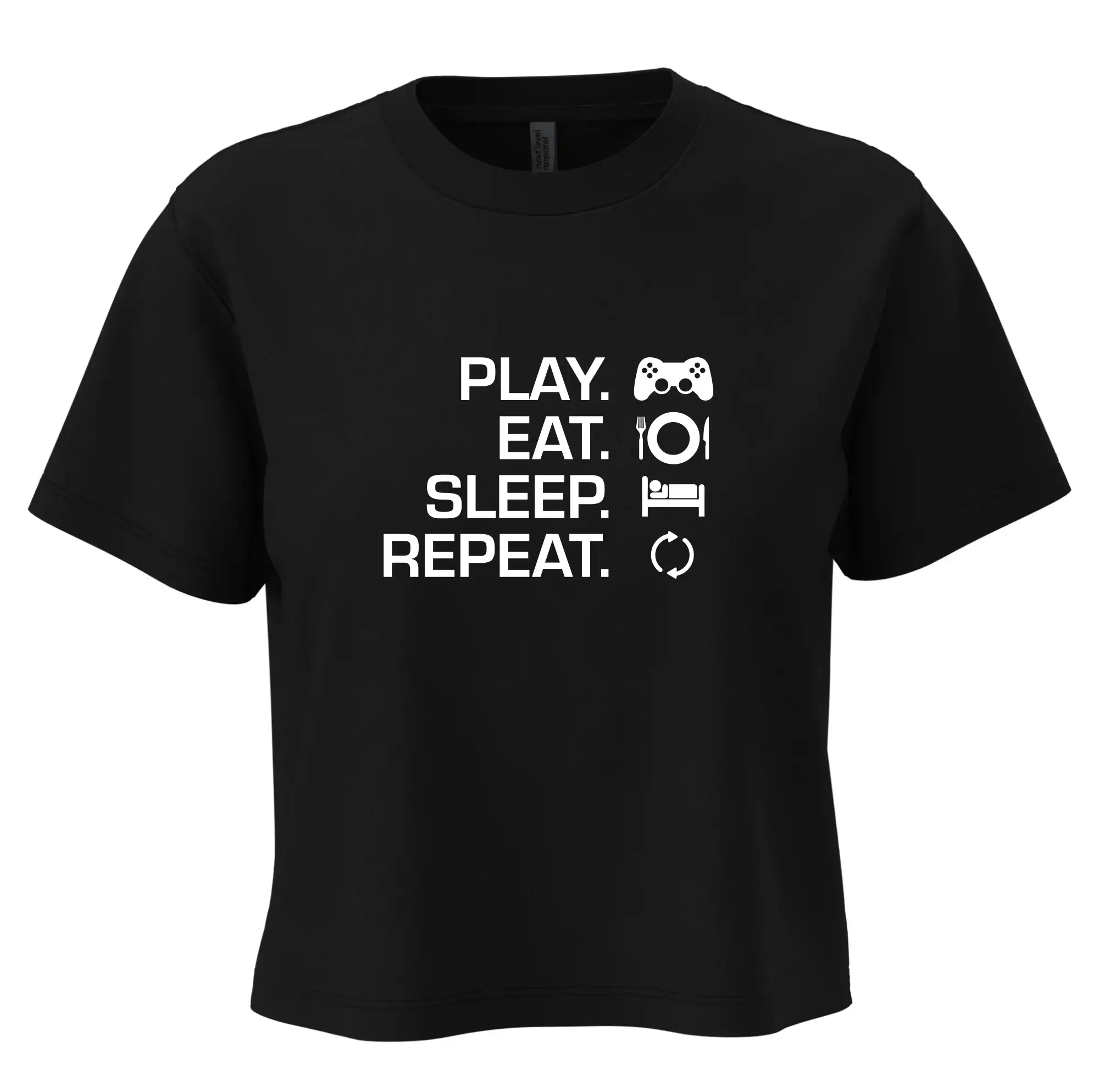 Eat sleep repeat - Play Eat Sleep Repeat game - Boxy cropped tričko OVERSIZE