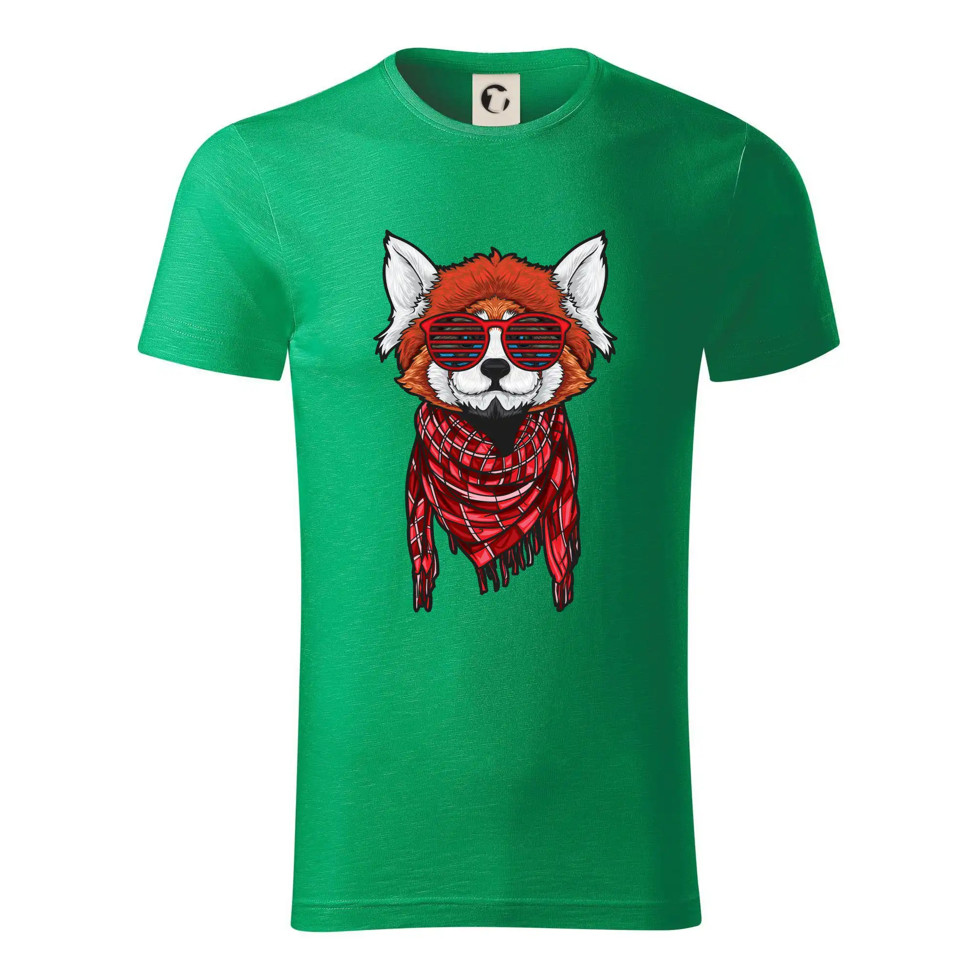 Tričká so zvieratami - Červená panda hipster - Tričko z organickej bavlny