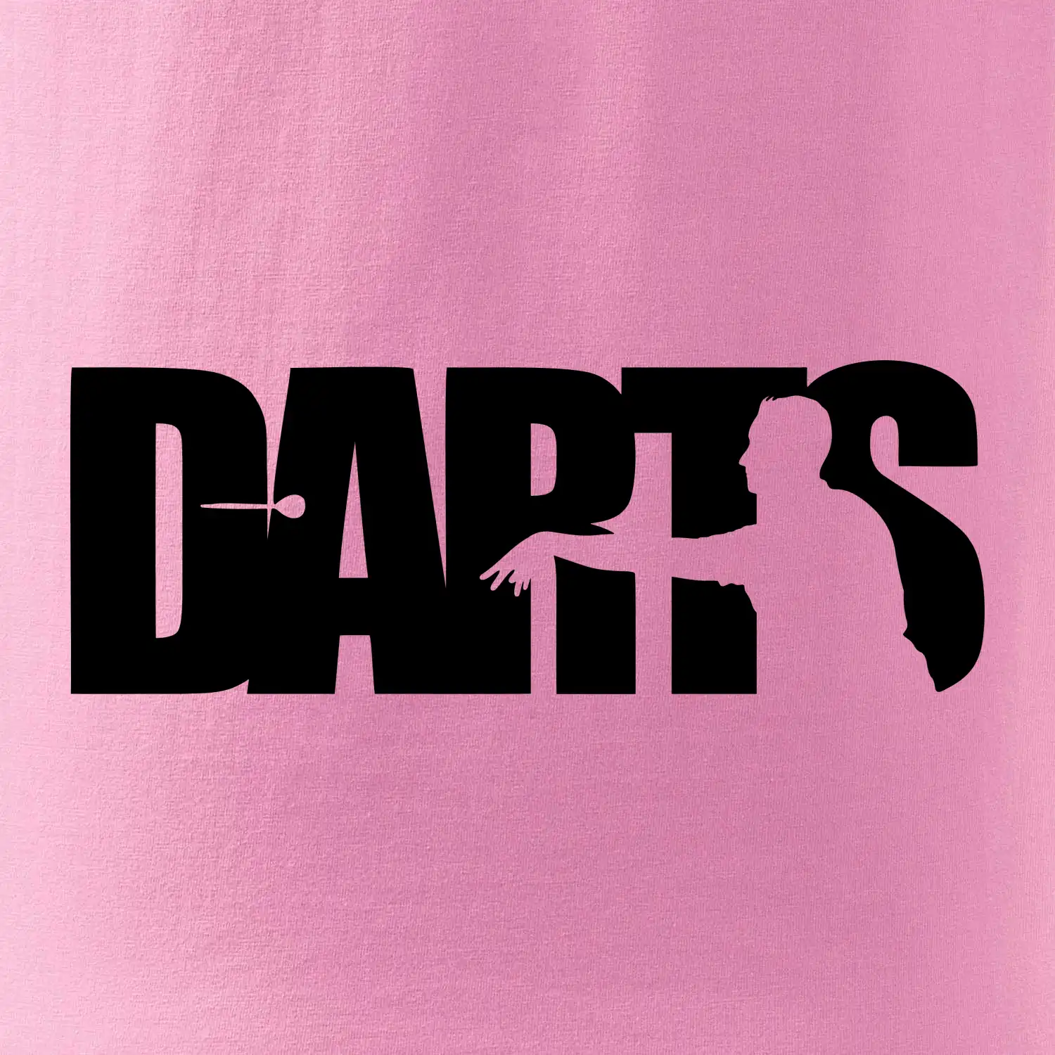 Darts - nápis se šipkařem