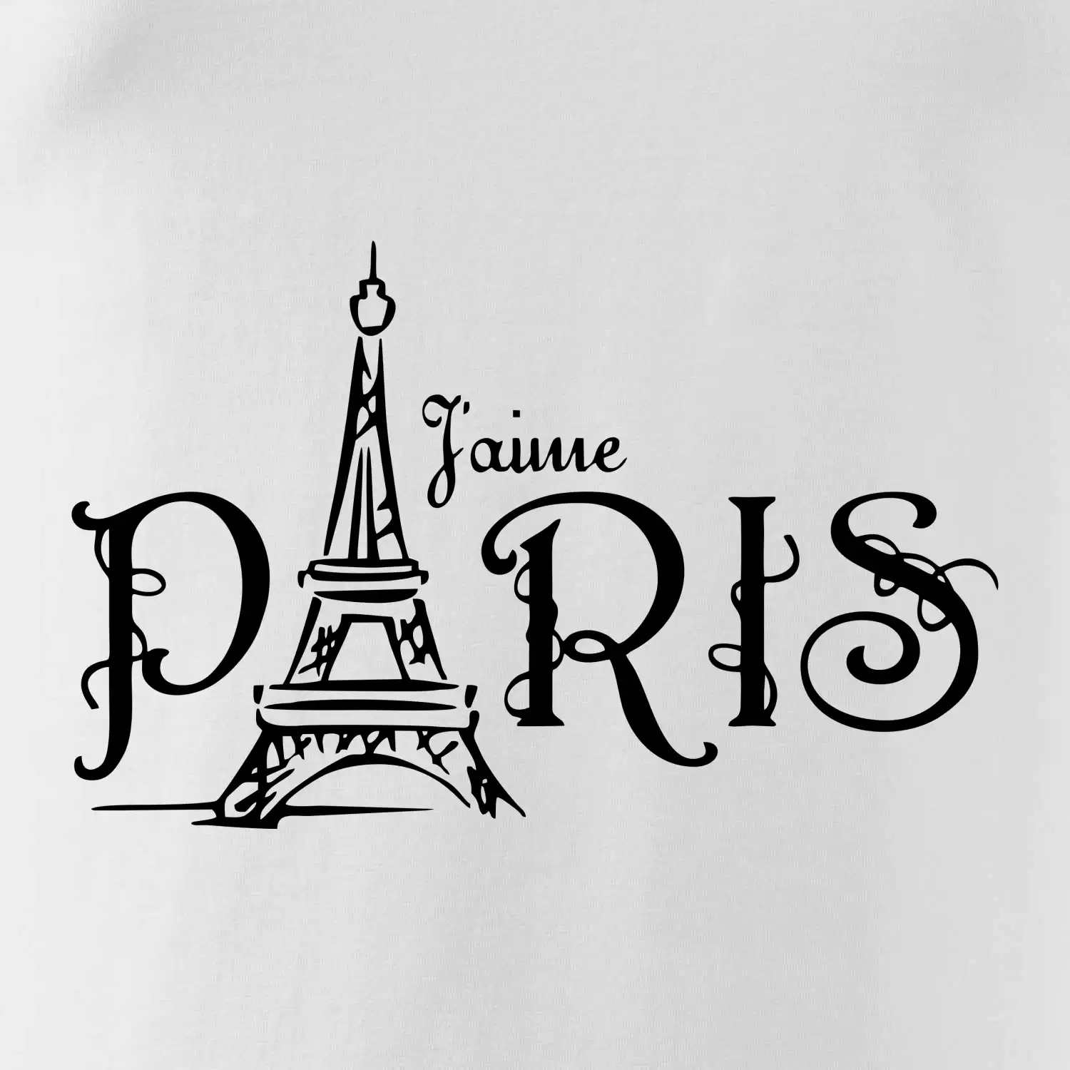 Paris nápis Eiffelovka rovný