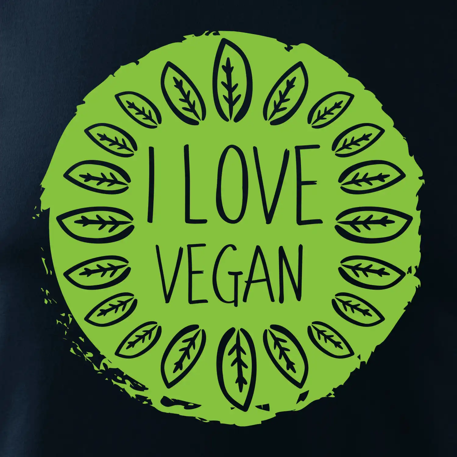 I love vegan v kruhu