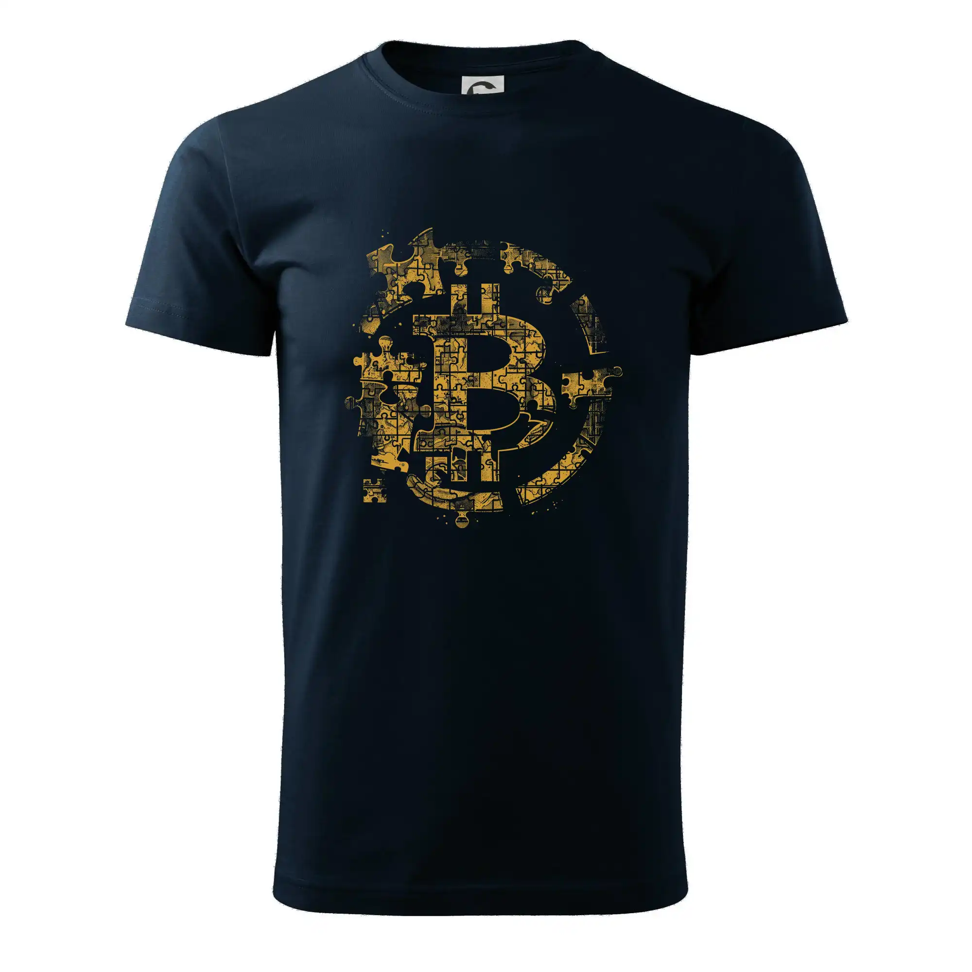 Logo bitcoin puzzle - Pánske tričko nižšej gramáže