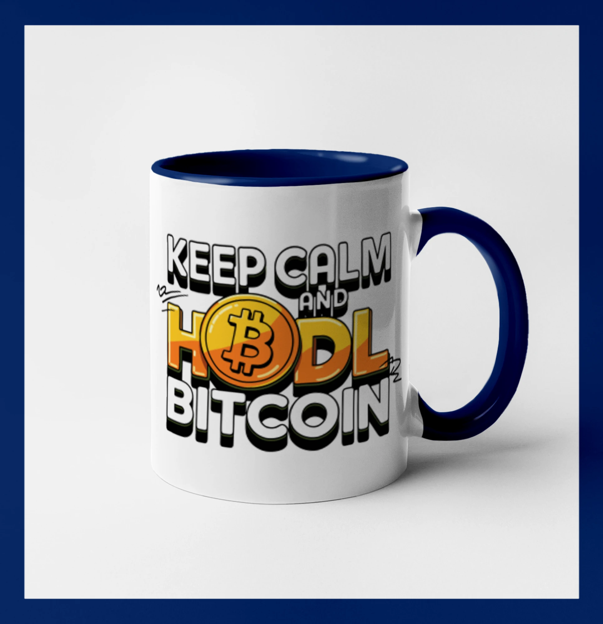 3D nápis Keep Calm and HODL Bitcoin