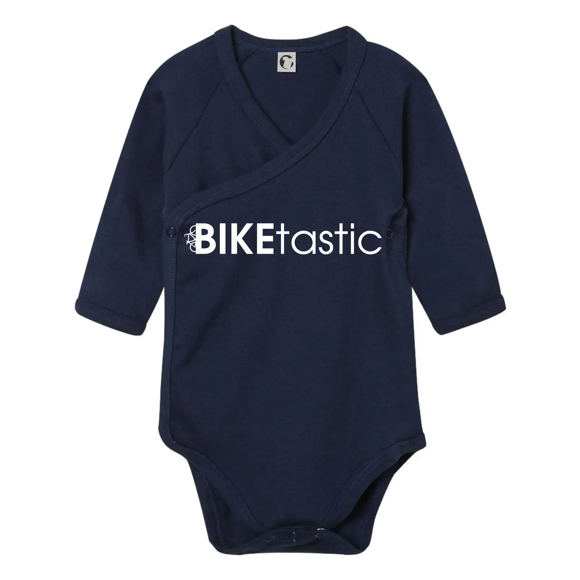 Tričko ako darček pre cyklistu - Bike nápisy Biketastic - Body zavinovacie s dlhým rukávom