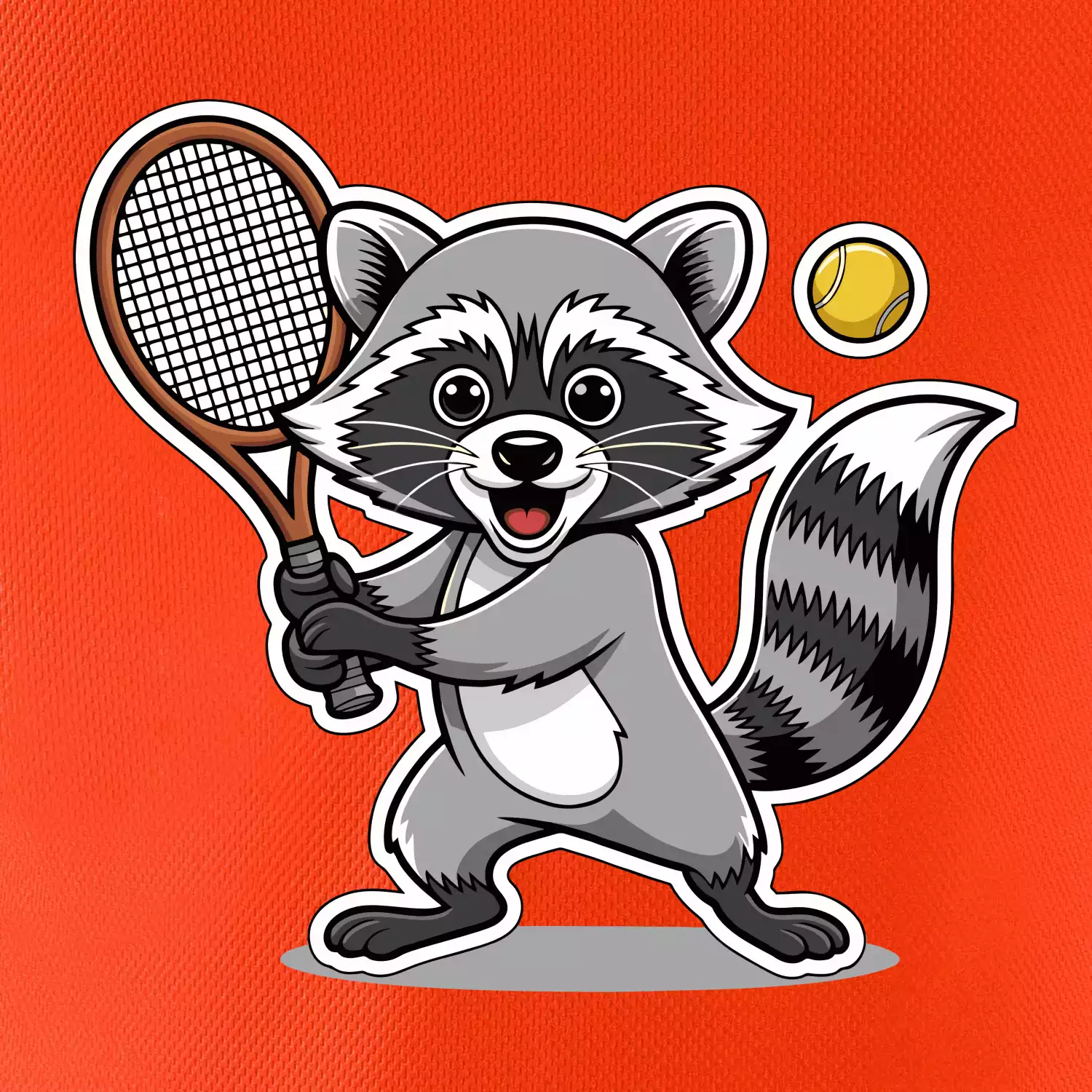 Mýval hraje tenis kreslený