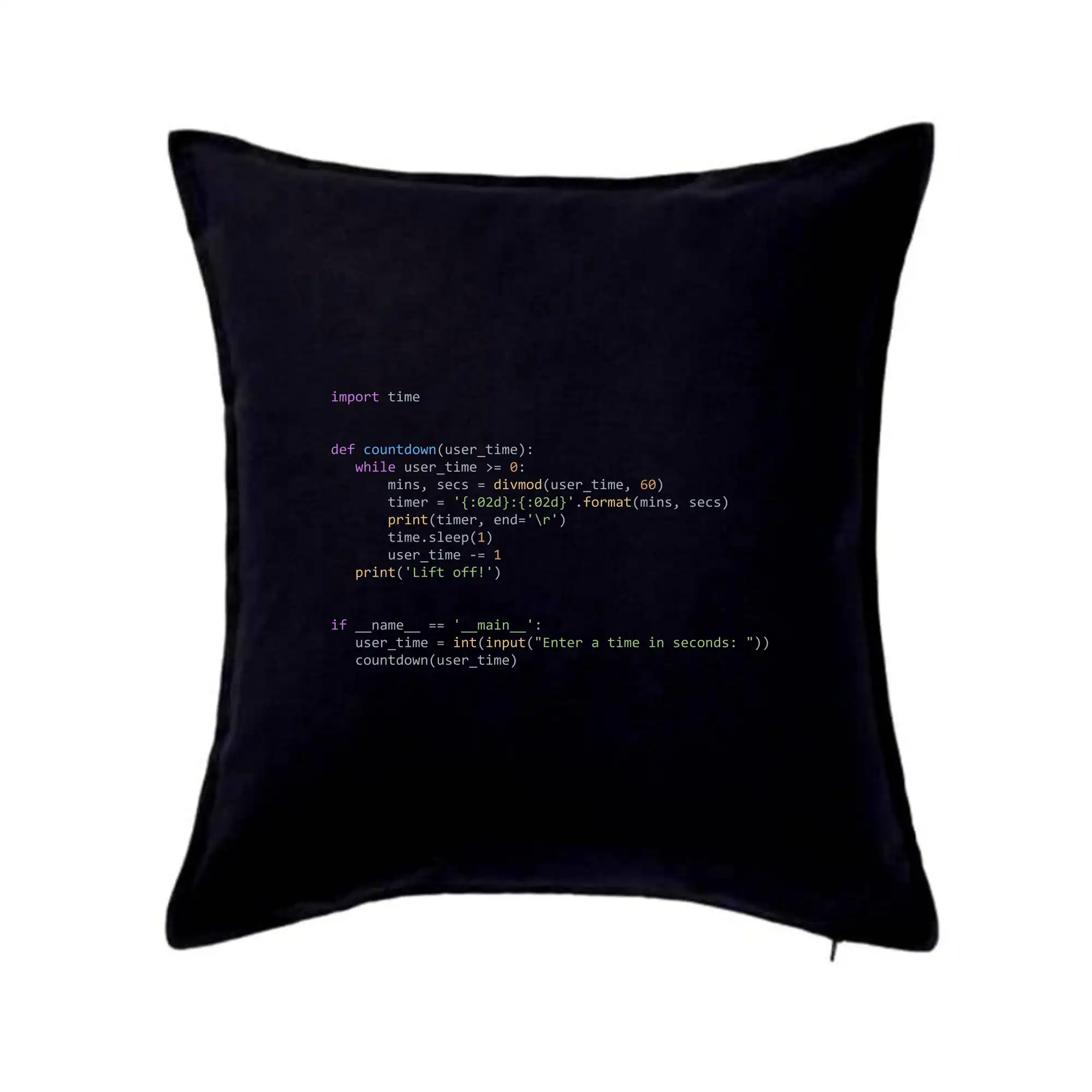 Tričká pre ajťákov - Python Odpočet času - Vankúš 50x50