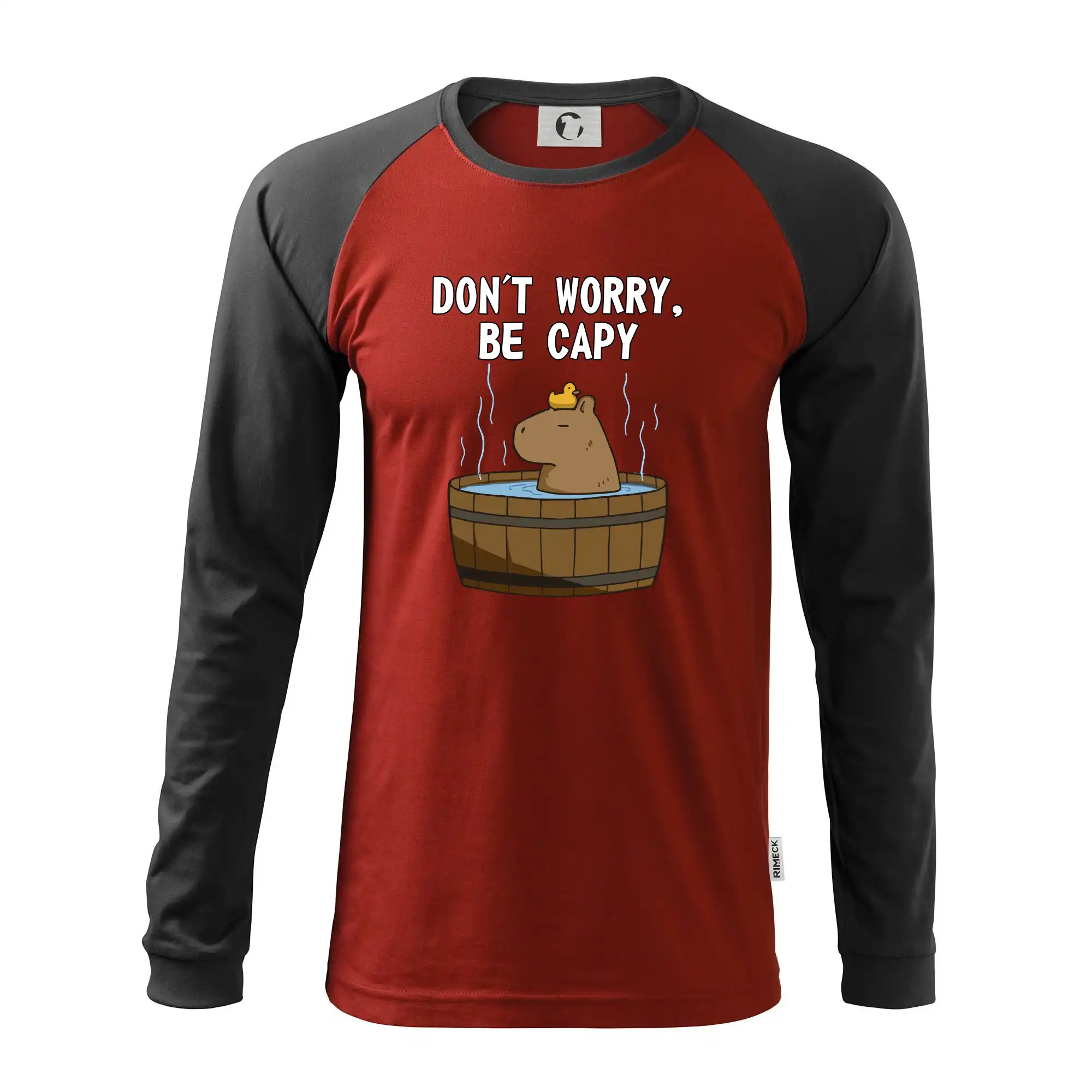 Tričká so zvieratami - Don't worry be capy - Pánske tričko s dlhým rukávom LS130