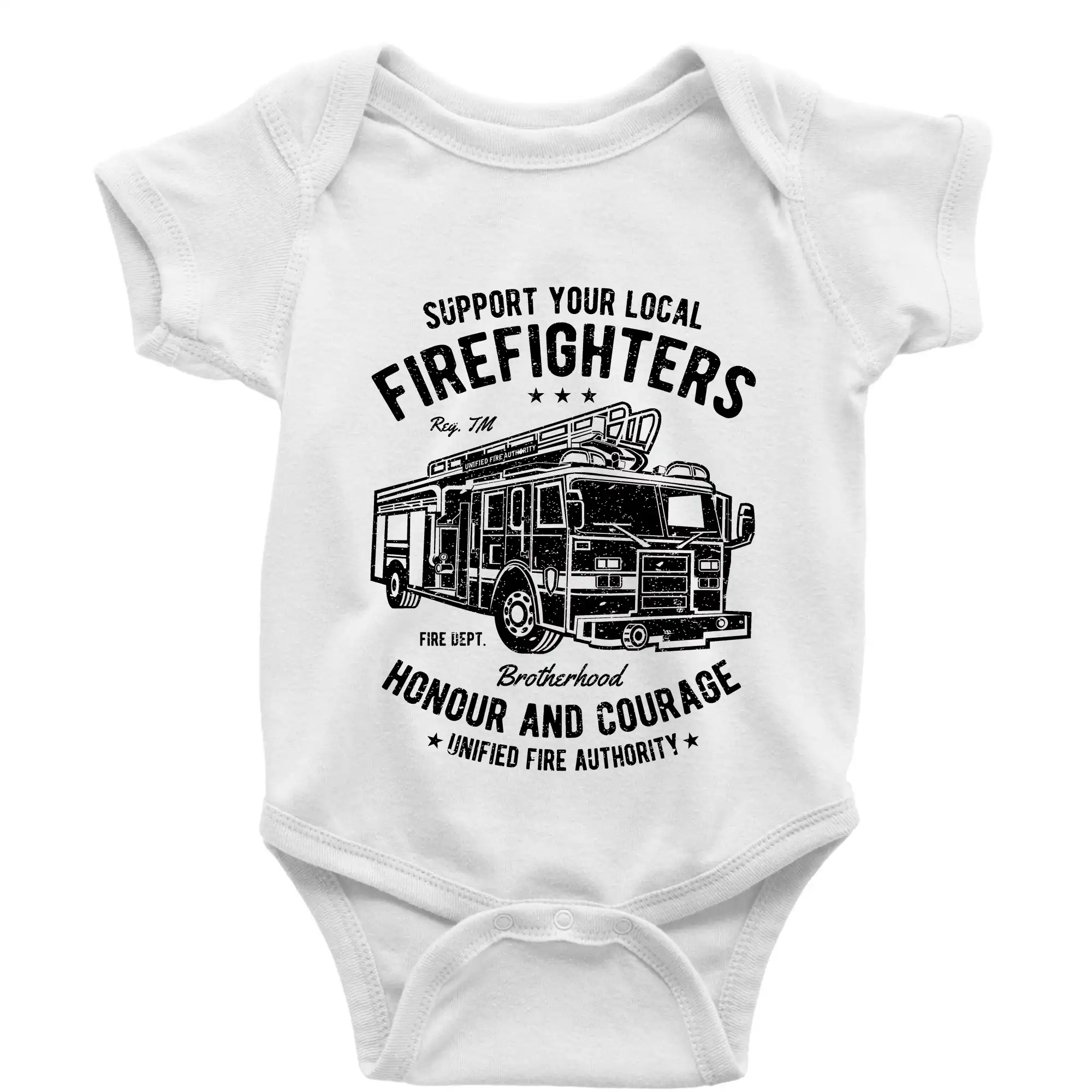 Originálne tričká pre hasičov - Fire Fighters Truck - Body dojčenské s krátkym rukávom