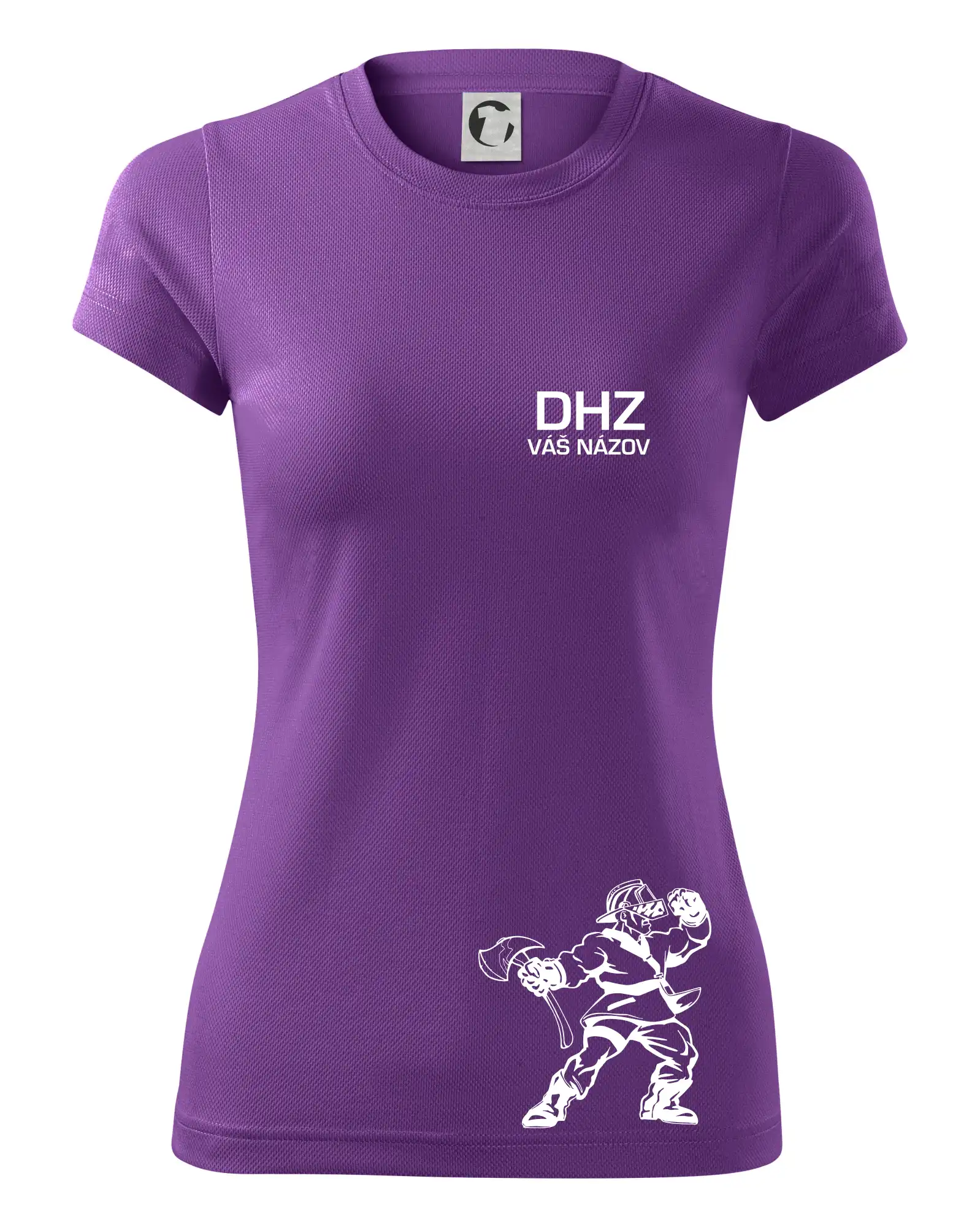 Originálne tričká pre hasičov - DHZ postava - vlastný názov - Dámske Fantasy športové (dresovina)