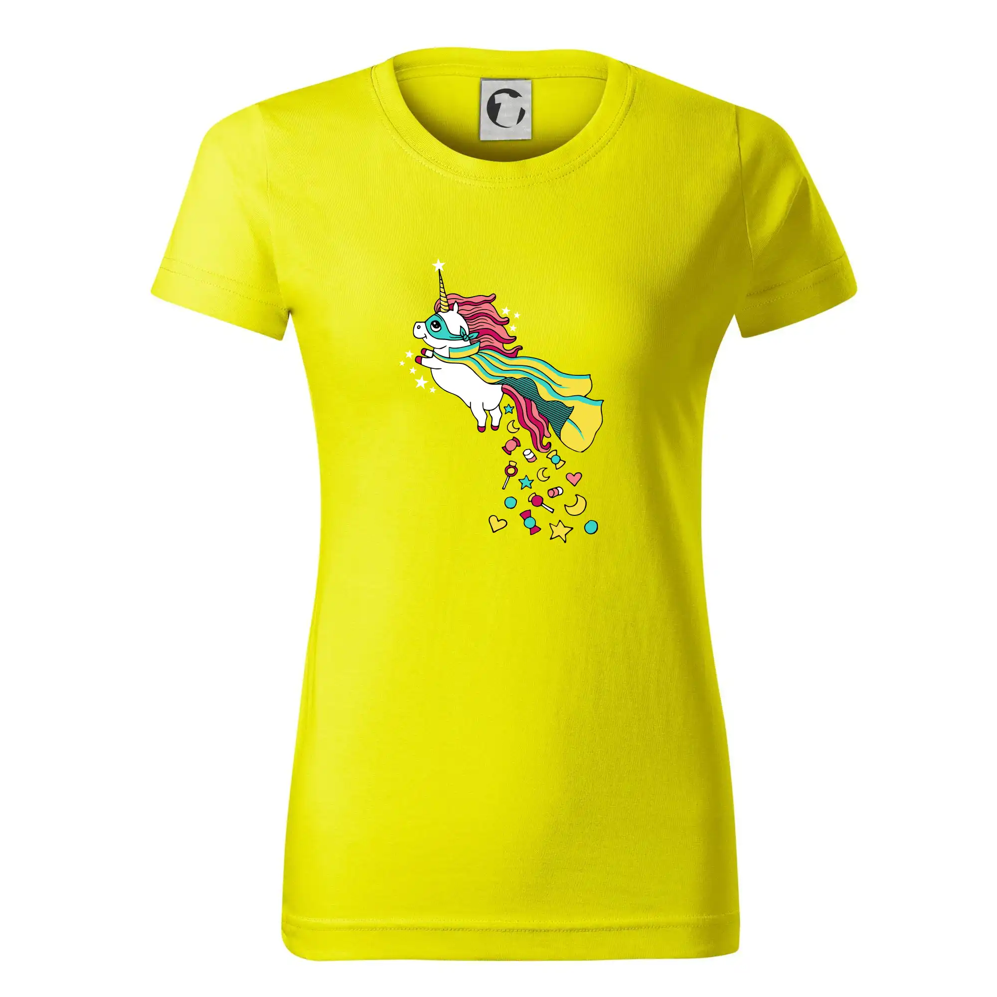 Tričká s jednorožcom - Sweet jednorožec (Pecka design) - Dámske tričko basic - ľahko voľnejšie a dlhšie