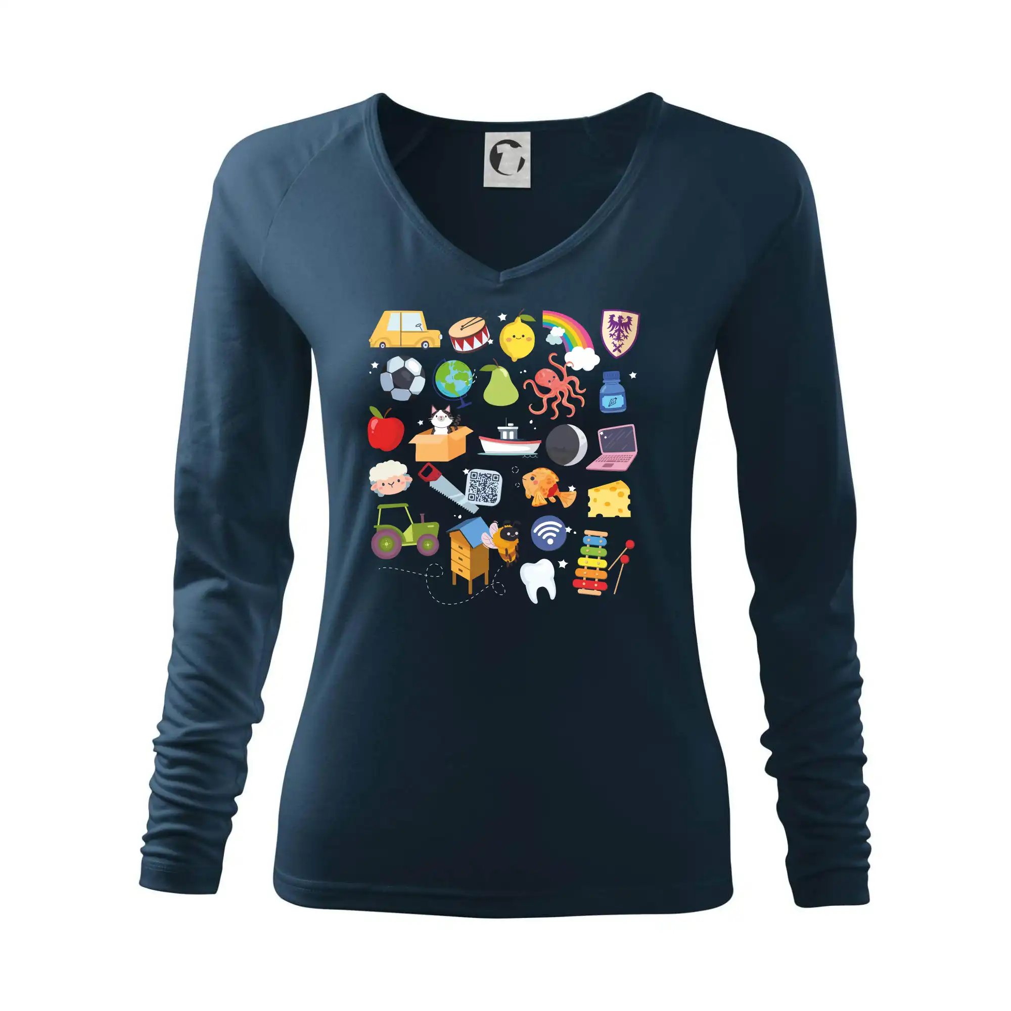 Učiteľské tričká - Obrázková abeceda - Tričko dámske Elegance