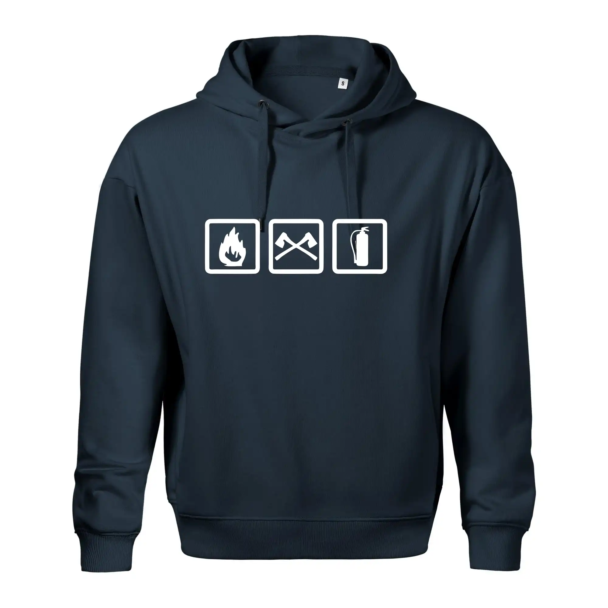 Originálne tričká pre hasičov - Hasiči 3 loga - Oversized mikina pánska Moon - kratšia + širšia