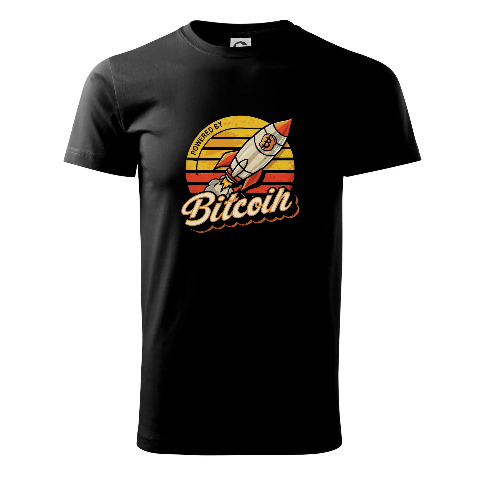 Powered by Bitcoin  bitcoin rocket - Klasické pánske tričko vyššej gramáže