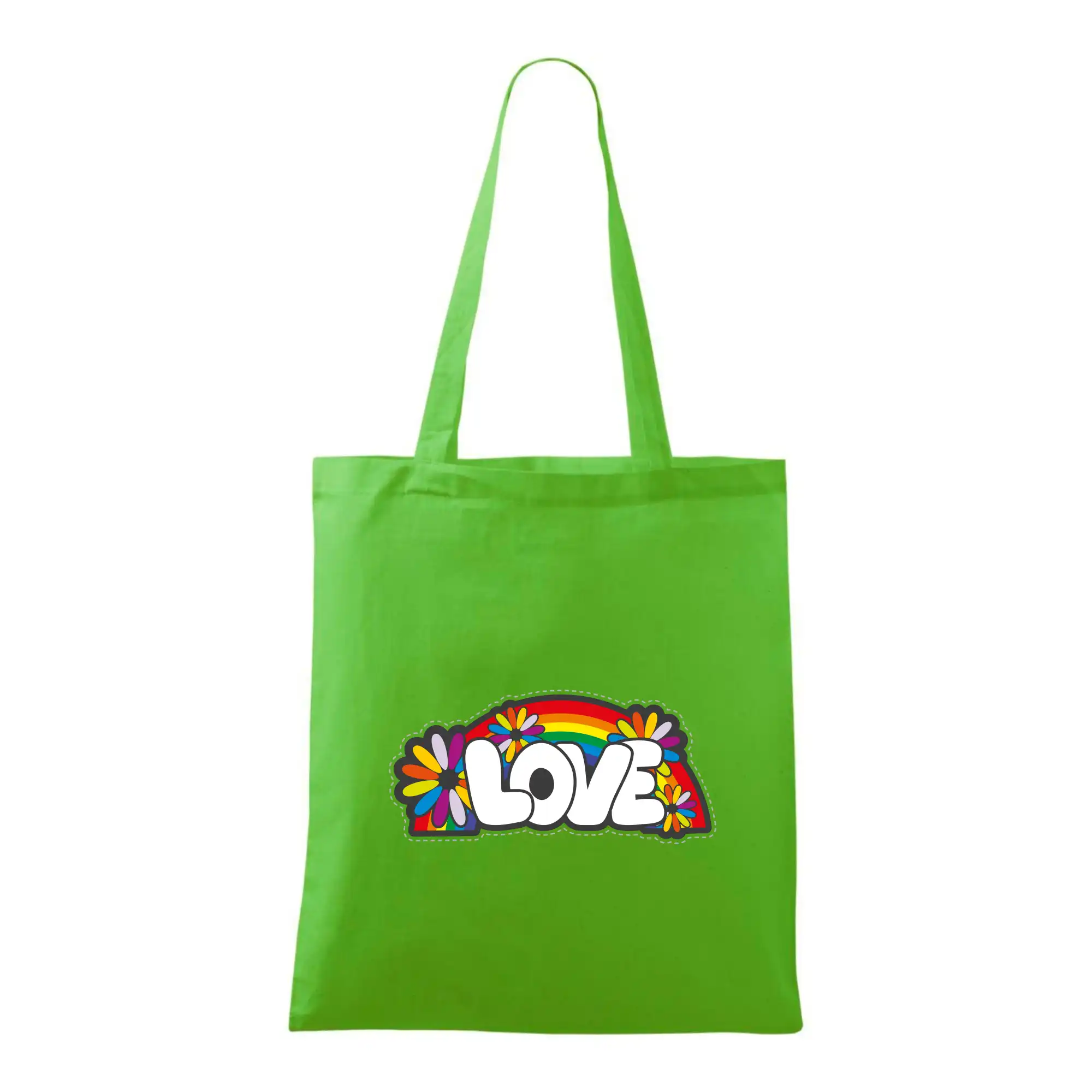 Tričká pre pohodový ľudí - Love s dúhou v pozadí - Taška bavlnená