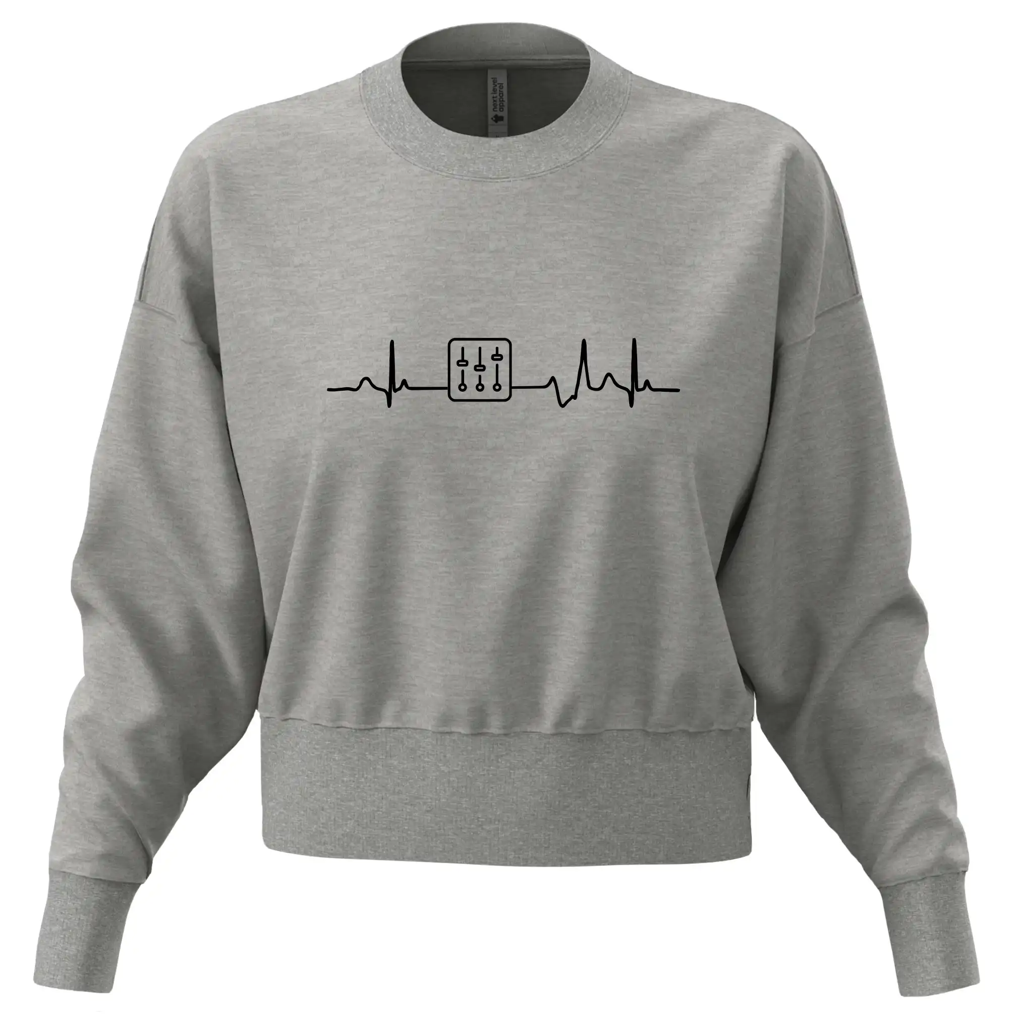 Ekg zvukár - mixpult - Mikina oversize crop OVERSIZE