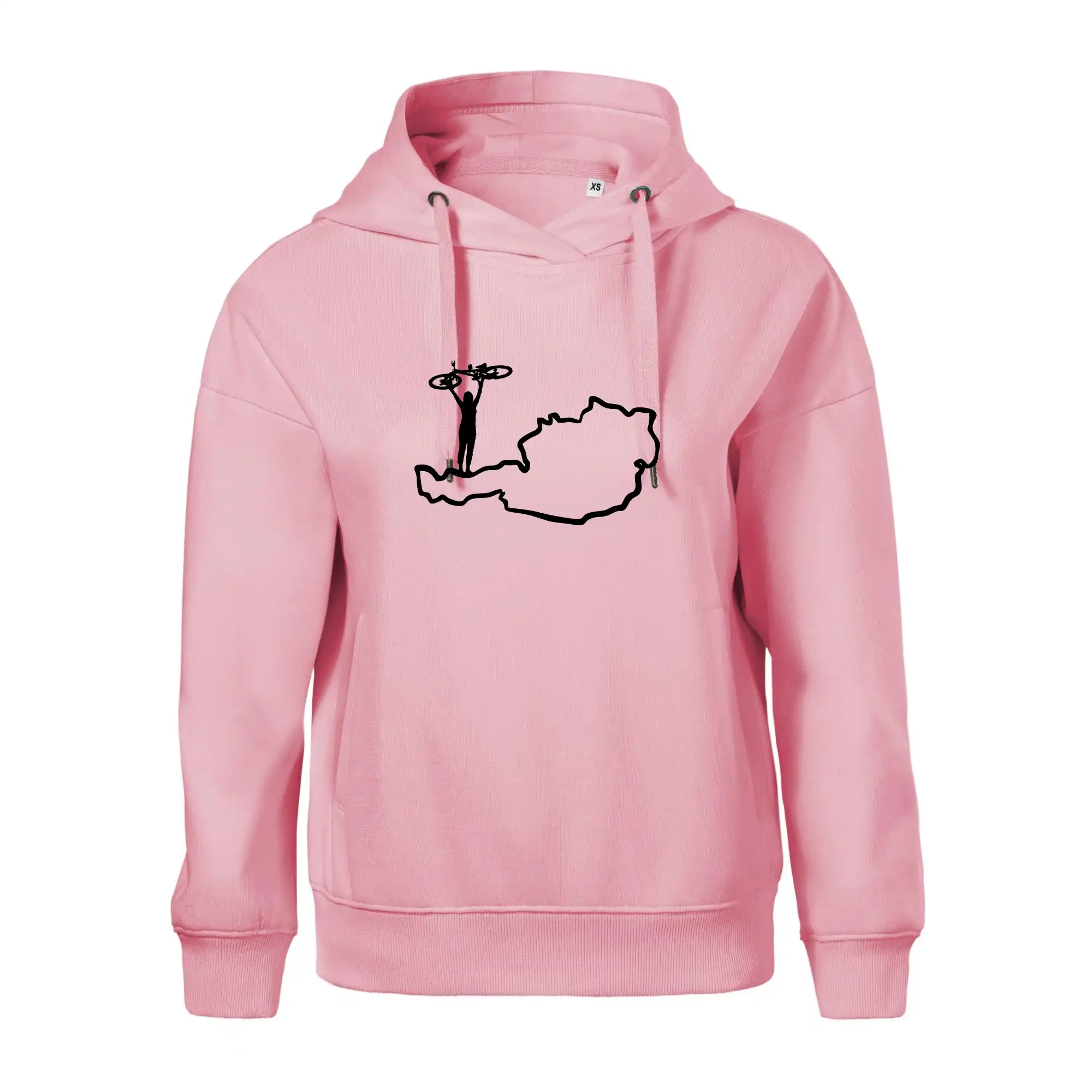 Tričko ako darček pre cyklistu - Cyklistka - Mapa Rakúska - Oversized mikina dámská Moon - kratšia + širšia