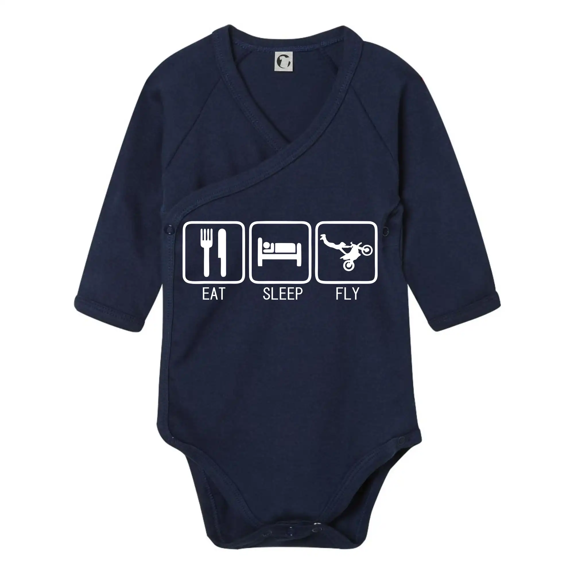 Eat sleep repeat - Eat sleep Motocross - freestyle - Body zavinovacie s dlhým rukávom