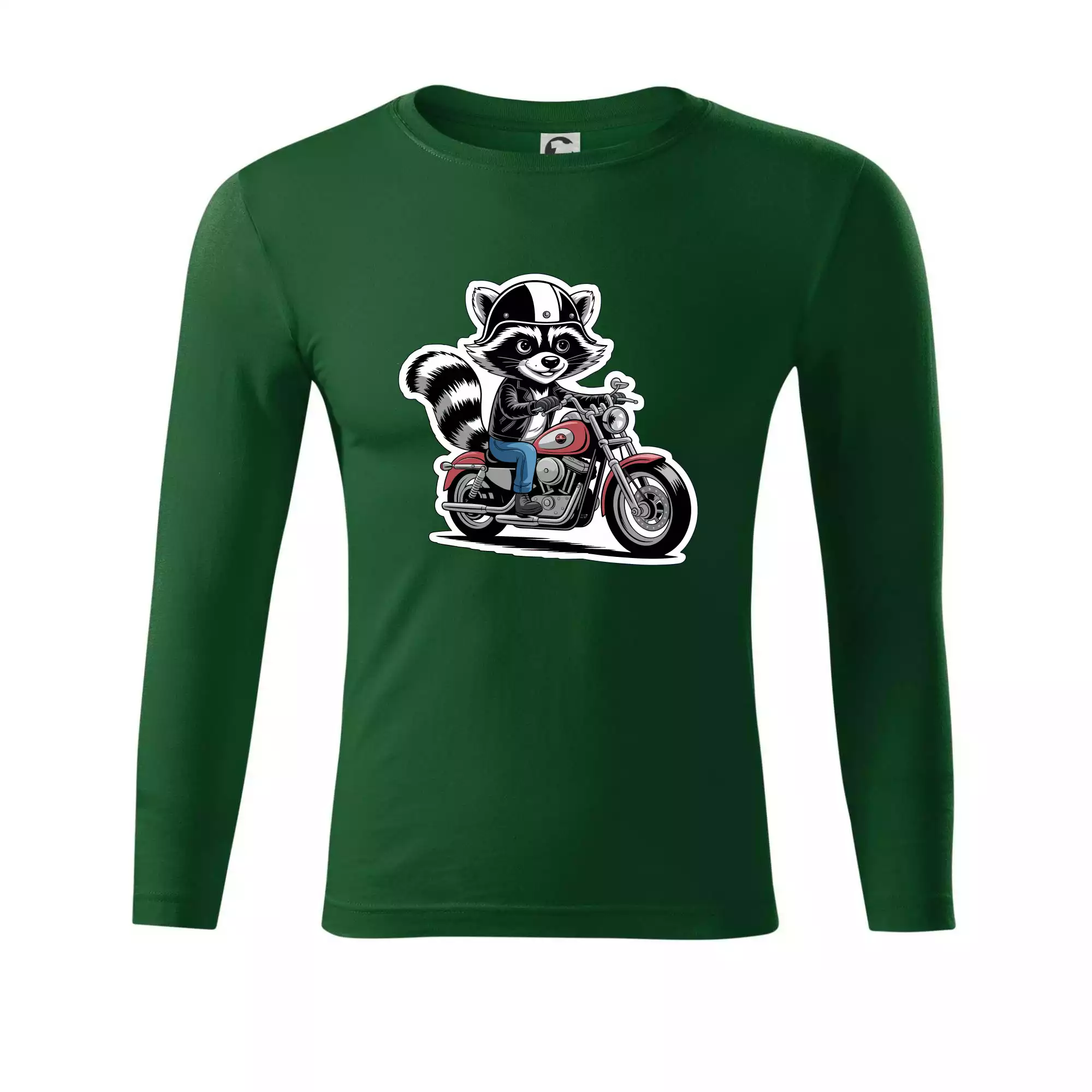 Mýval na motorce kreslený