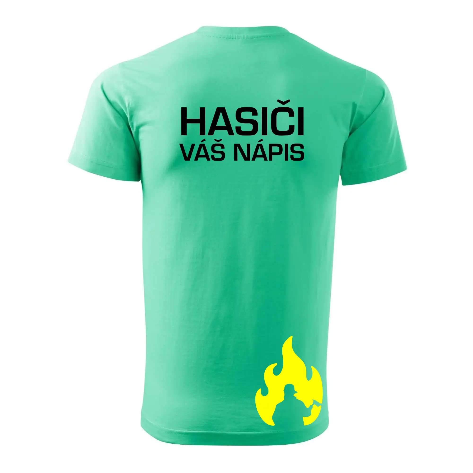 Hasič stojaci - nápis hasiči - Veľký nápis na chrbte
