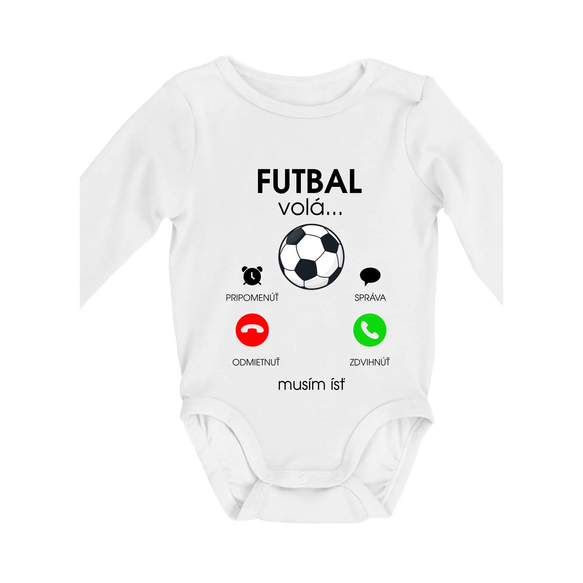 Tričká pre futbalistov - Futbal volá - Body dojčenské s dlhým rukávom