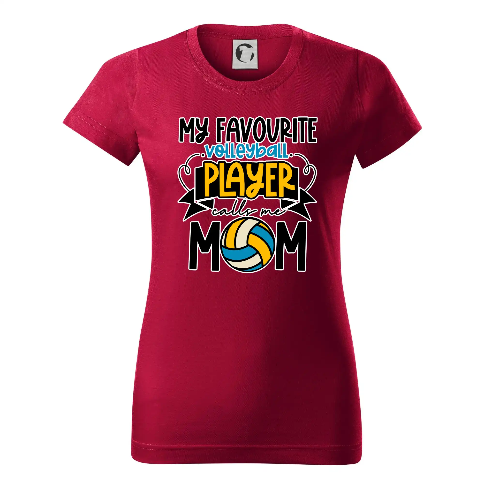 Trička na volejbal - My favourite volleyball player calls me mom - Dámske tričko basic - ľahko voľnejšie a dlhšie