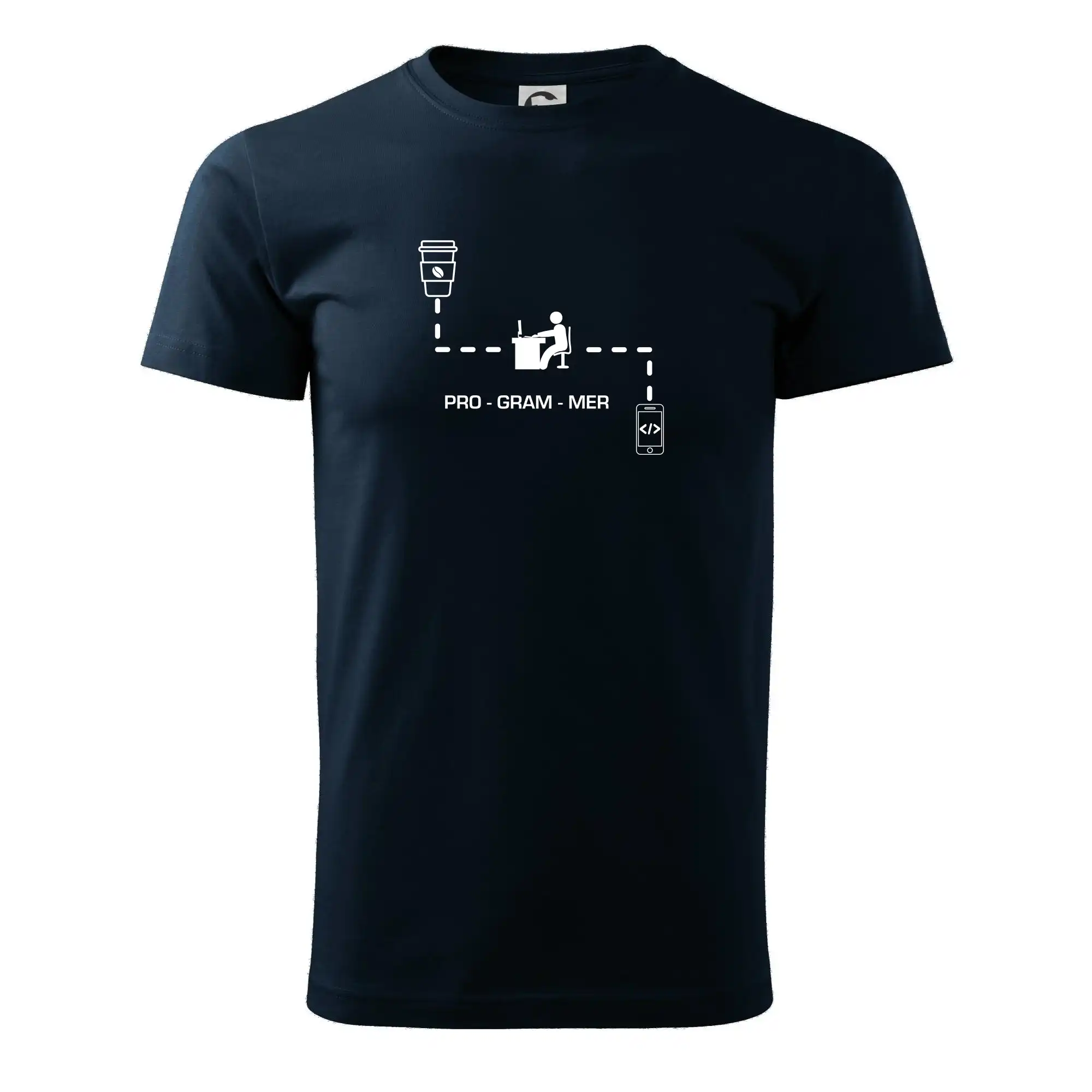 Tričká pre ajťákov - Programátor mobil - Tričko extra veľké  (5-8XL)