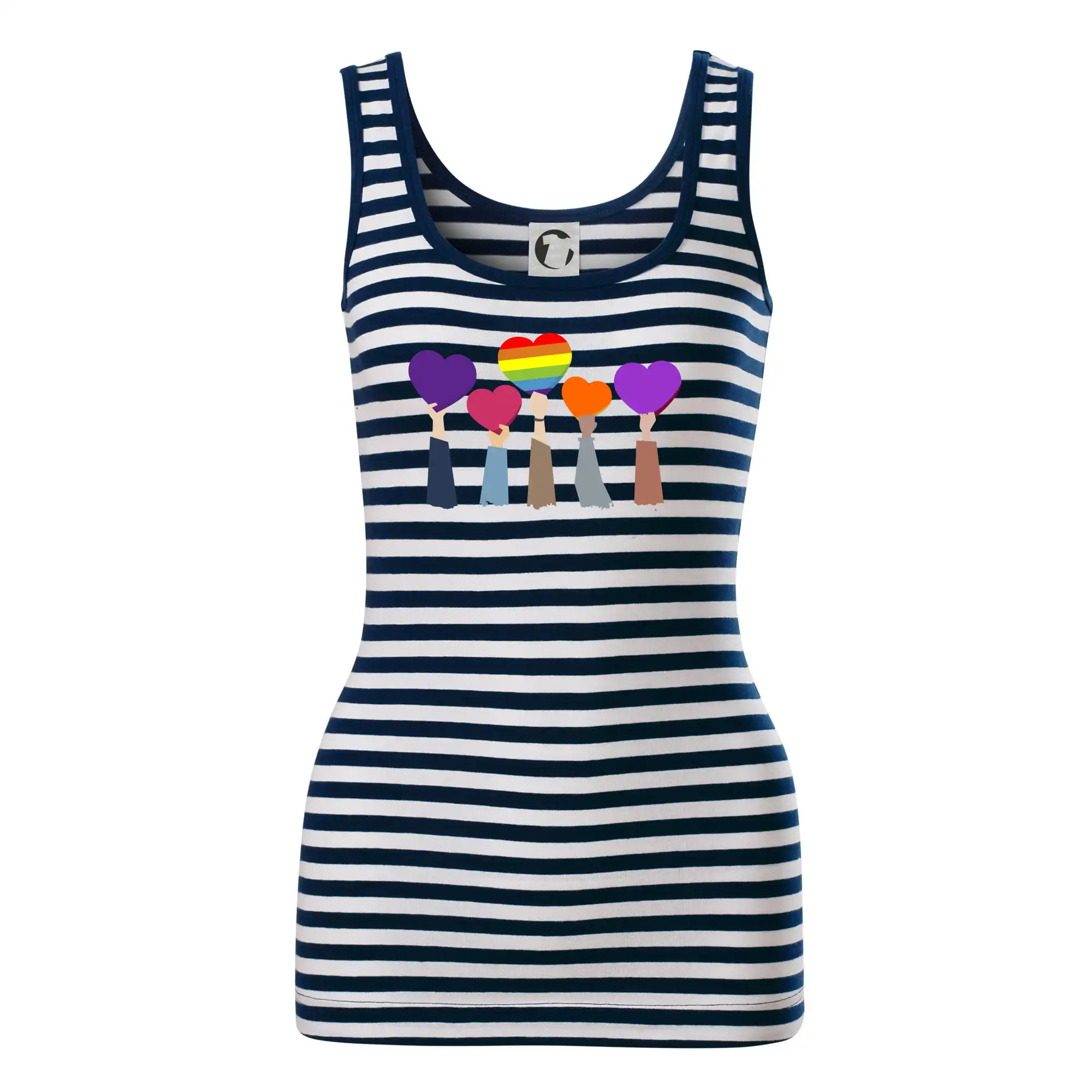 Tričká pre LGBT a Queer komunitu - LGBT ruky srdce - Sailor tielko na vodu