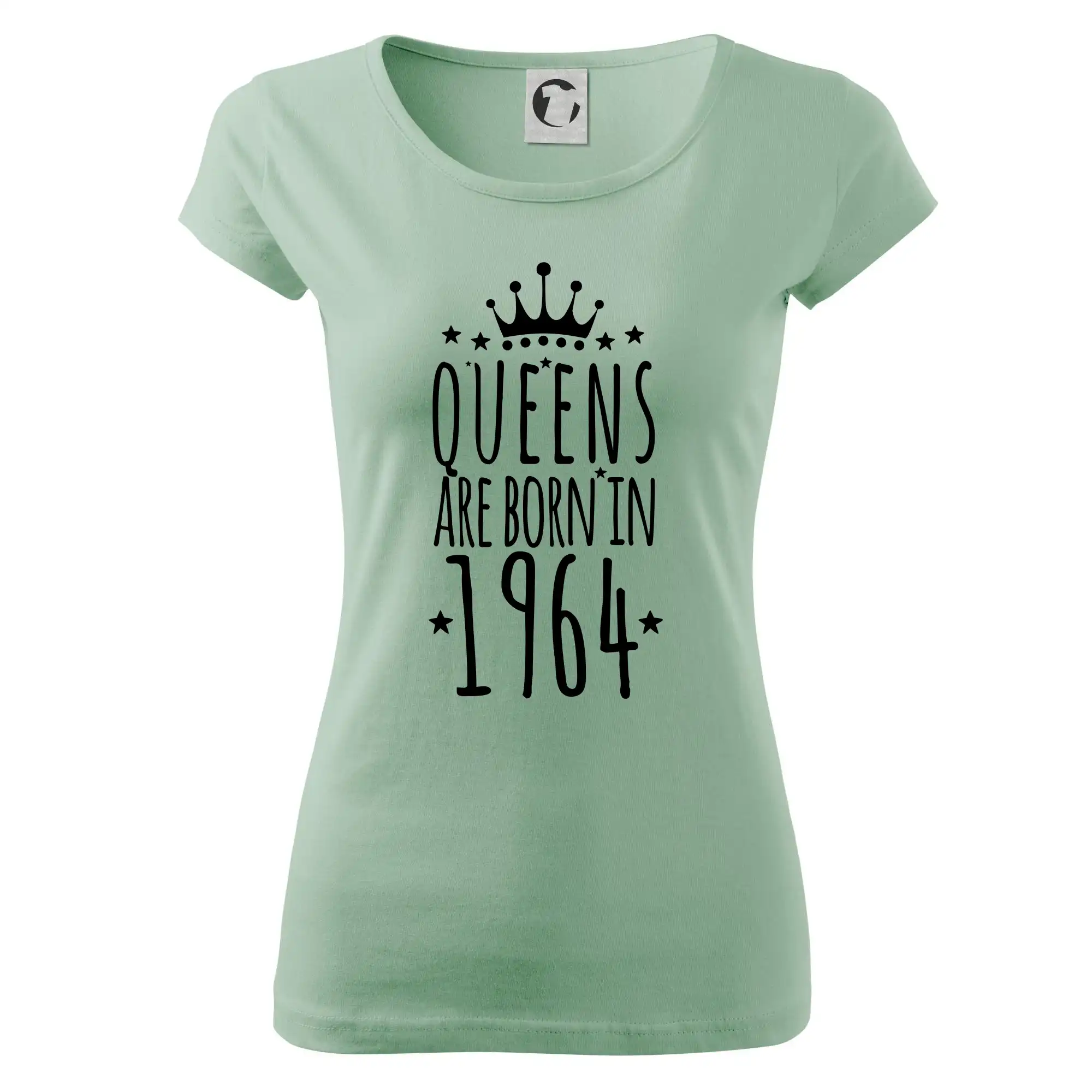 Trička s ročníkom 1964 - Queens are born in 1964 - Dámske tričko Pure
