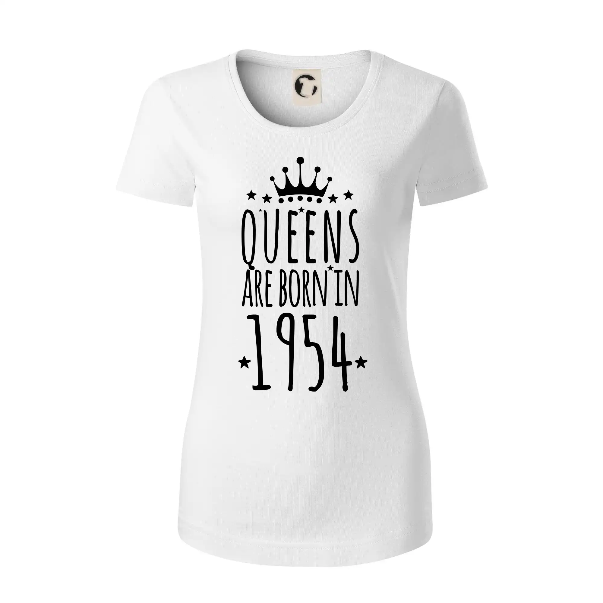 Trička s ročníkom 1954 - Queens are born in 1954 - Dámske tričko z organickej bavlny Origin (GOTS)