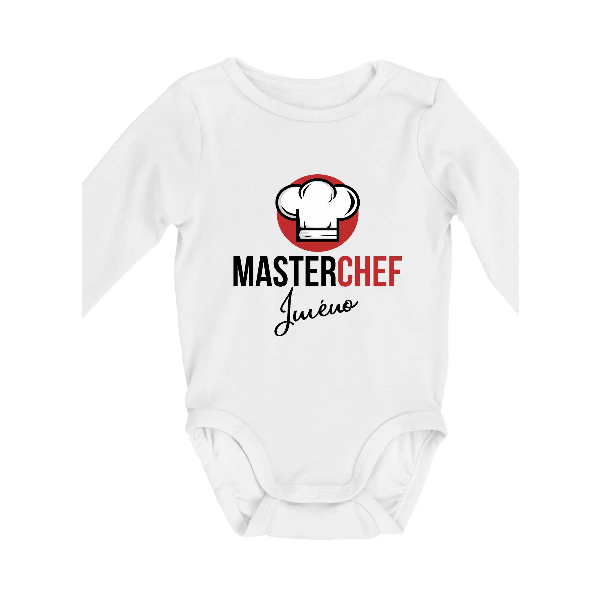 Kuchár a pekár - Master Chef čiapky - vlastné meno - Body dojčenské s dlhým rukávom