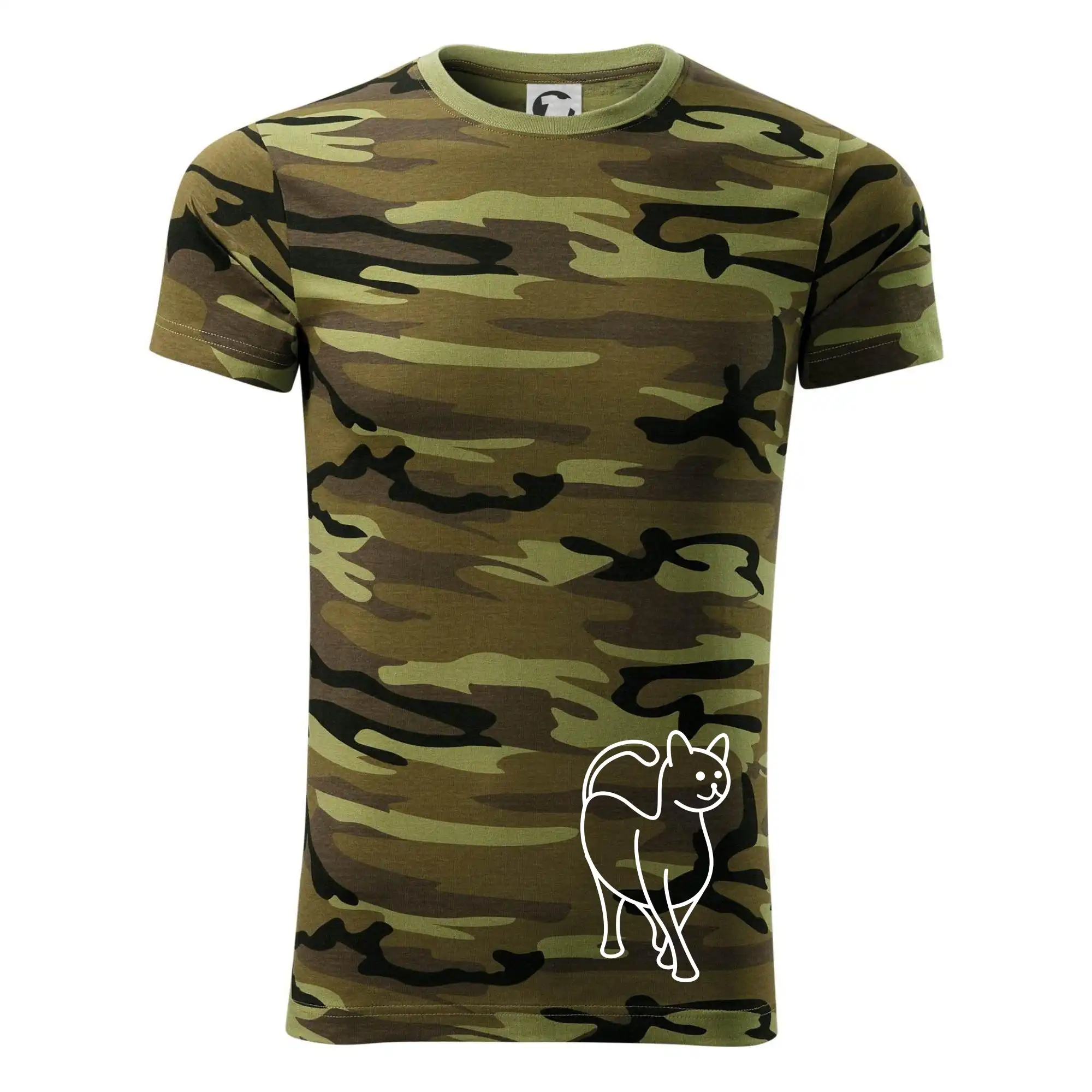 Vtipná tričká s mačkou - Ladná mačka - Army CAMOUFLAGE