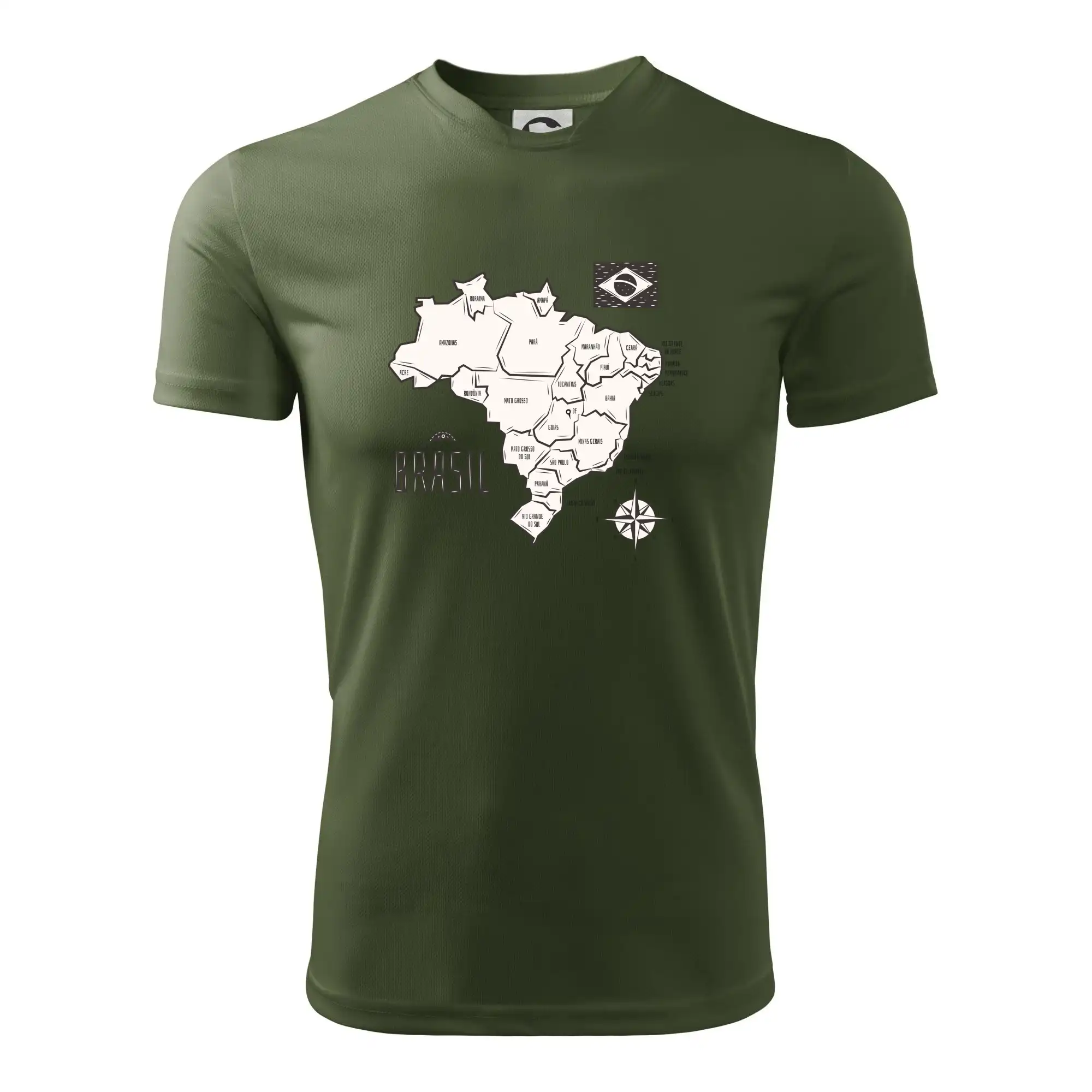 Brazílie mapa s názvy regionů