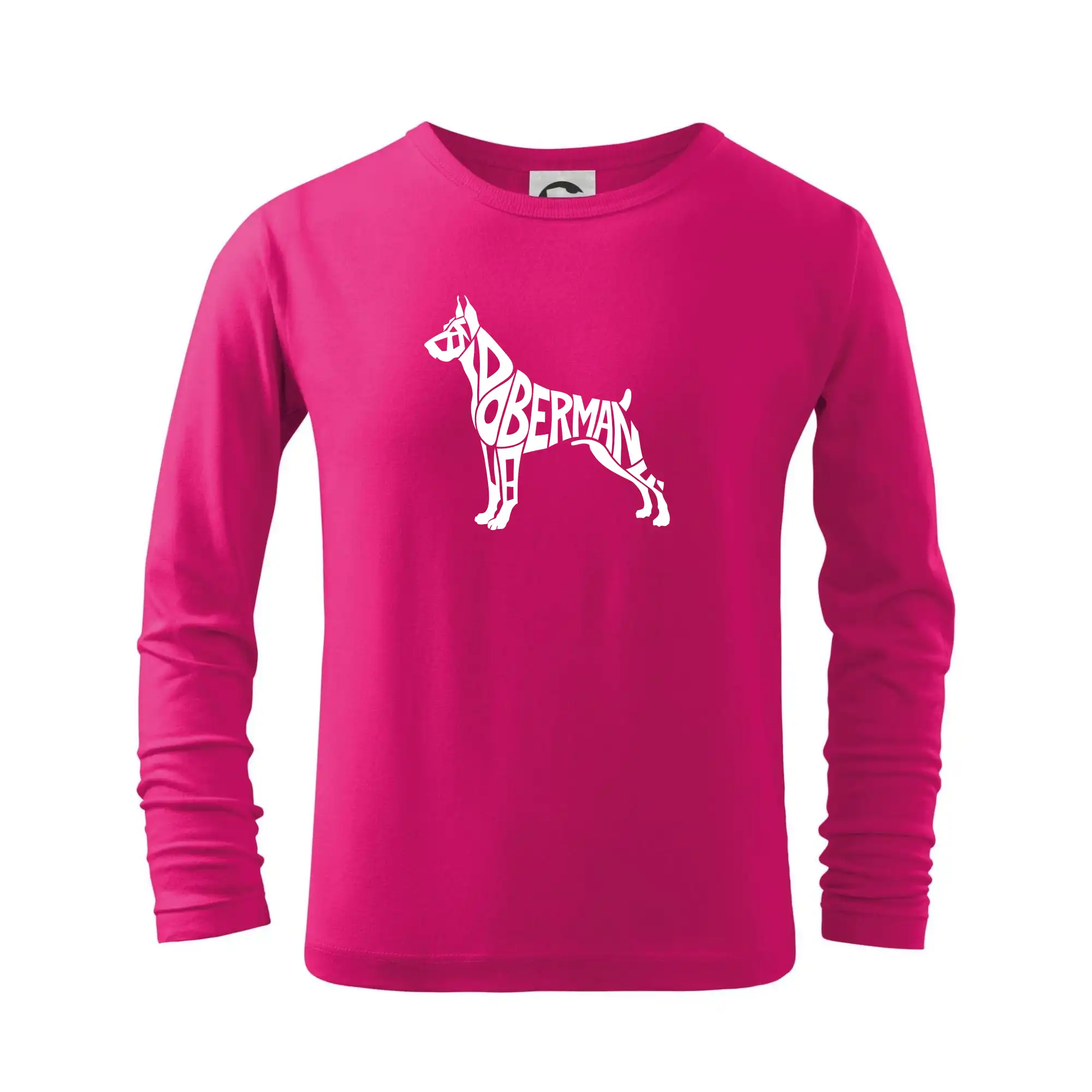 Ostatné psie plemená - Doberman - nápis v tele - Tričko detské Long Sleeve