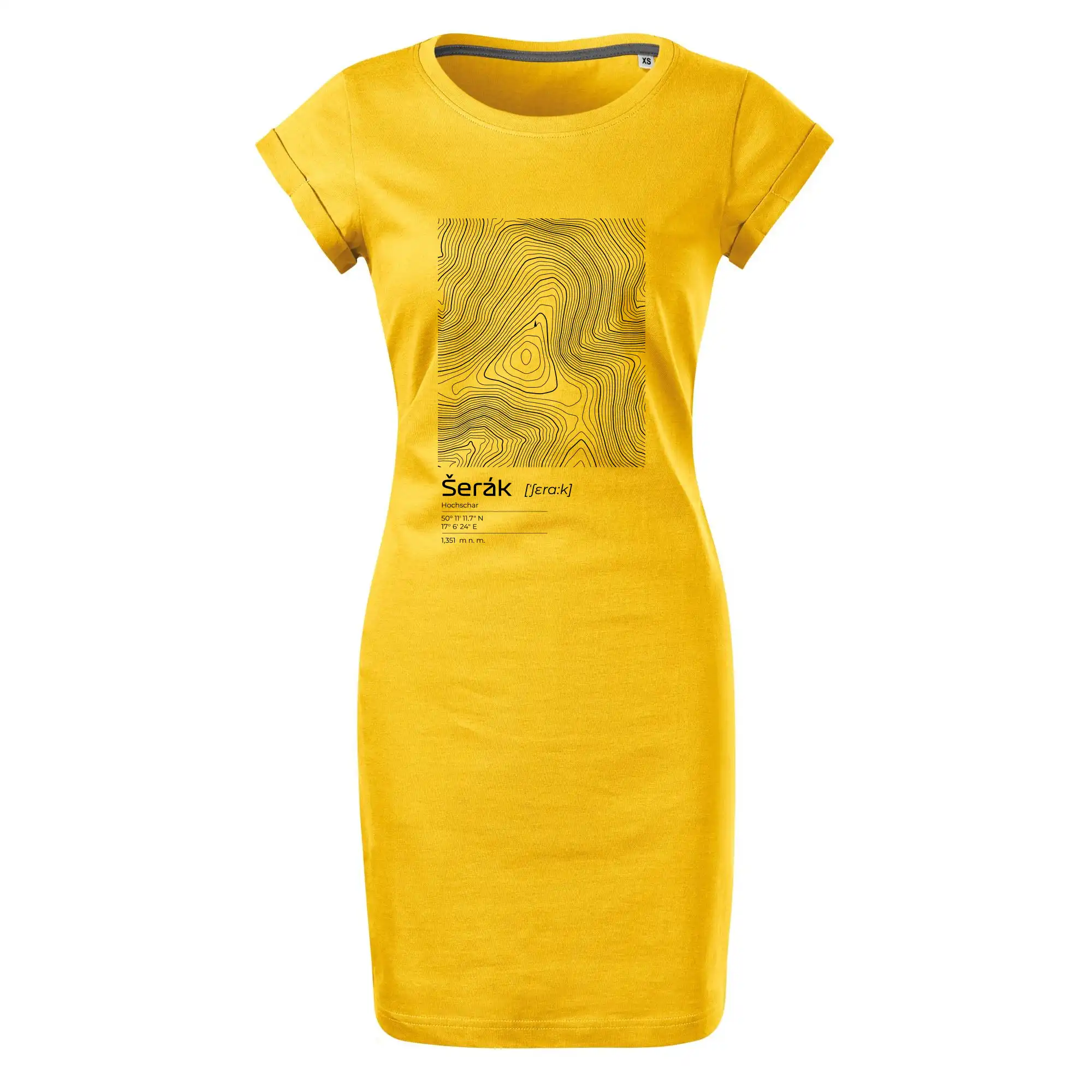 Šerák - vrstevnice v obdélníku