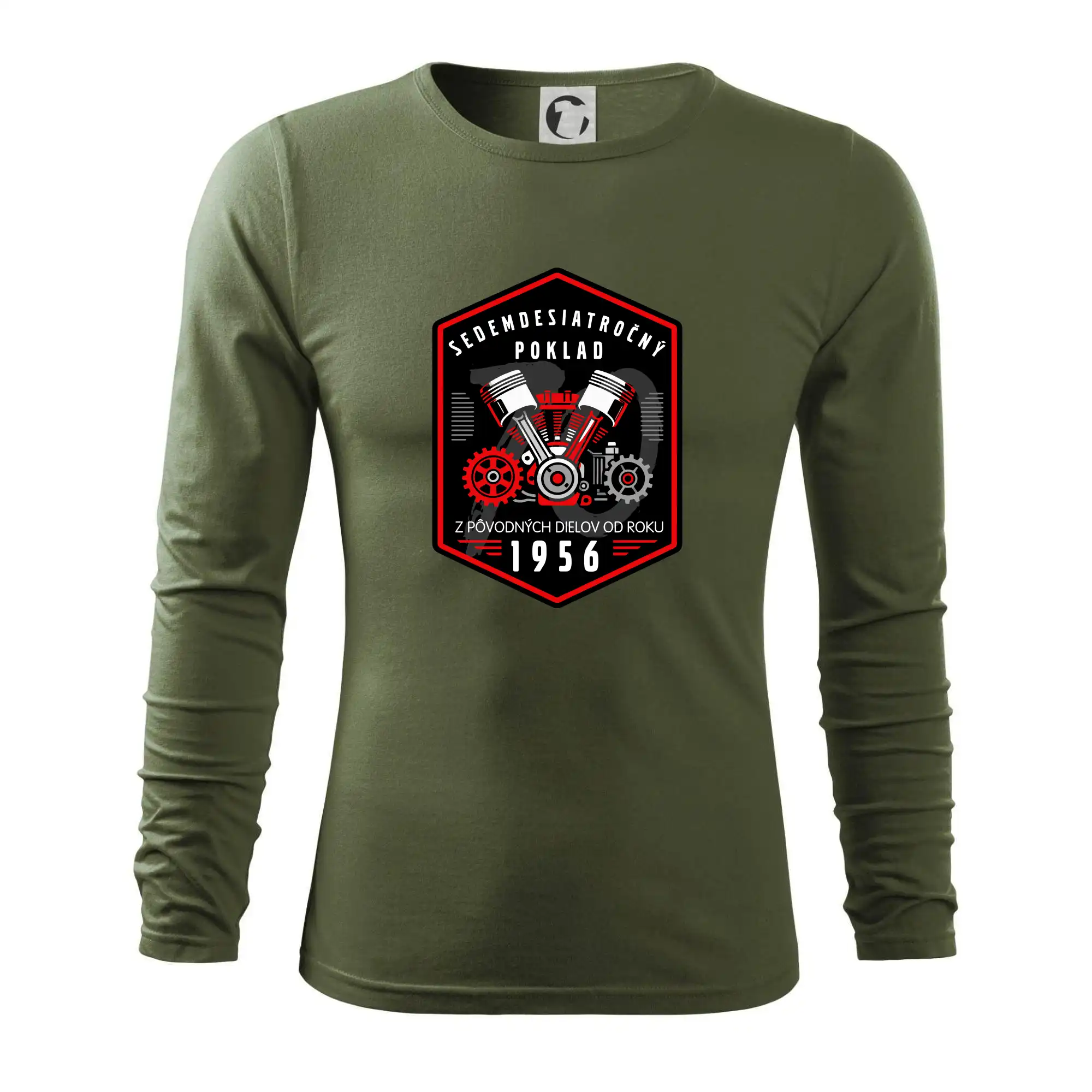 Trička s ročníkom 1956 - Sedemdesiatročný poklad z pôvodných dielov od roku 1956 - Tričko s dlhým rukávom FIT-T long sleeve