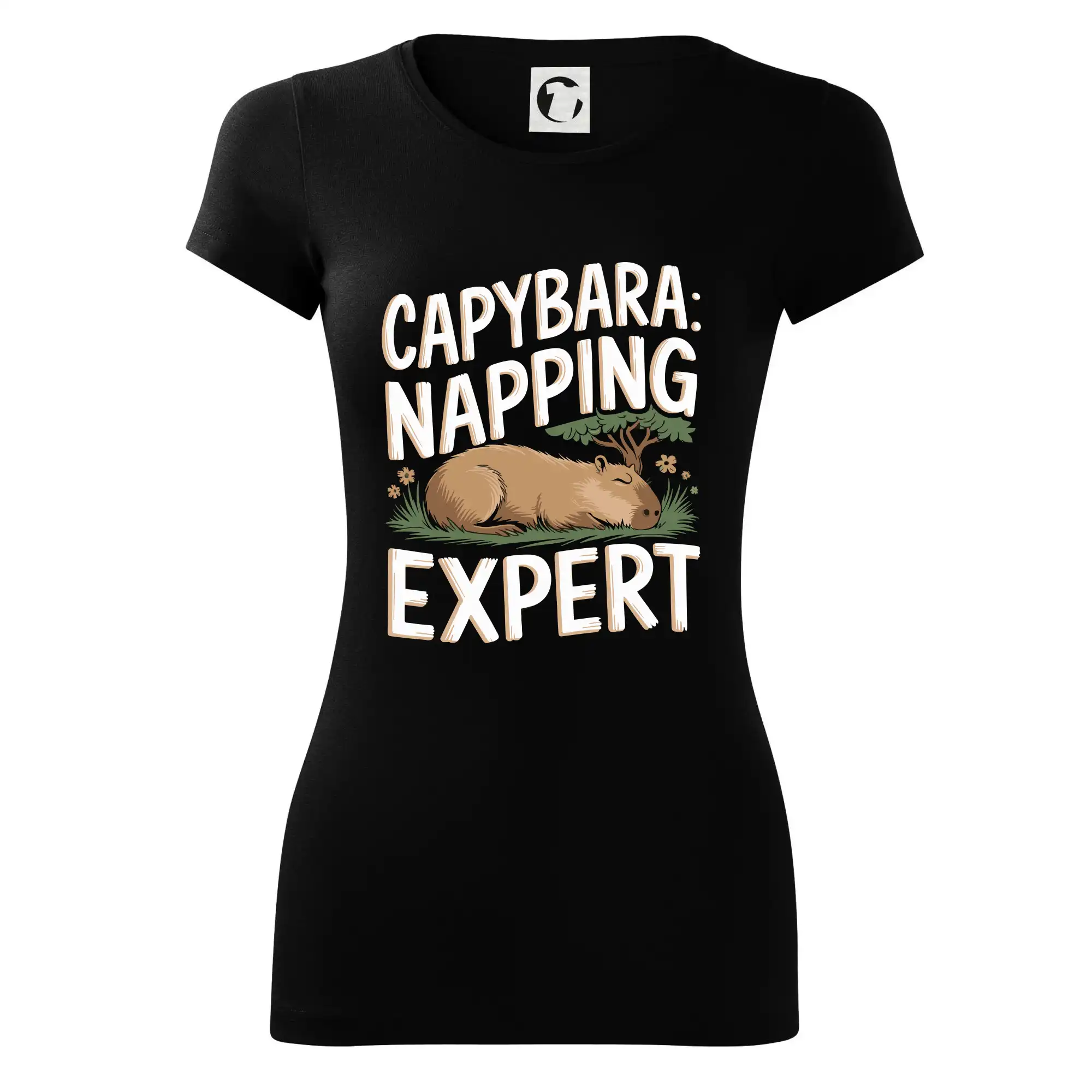 Tričká so zvieratami - Capybara Napping Expert - Dámske tričko Glance - Priliehavejší strih