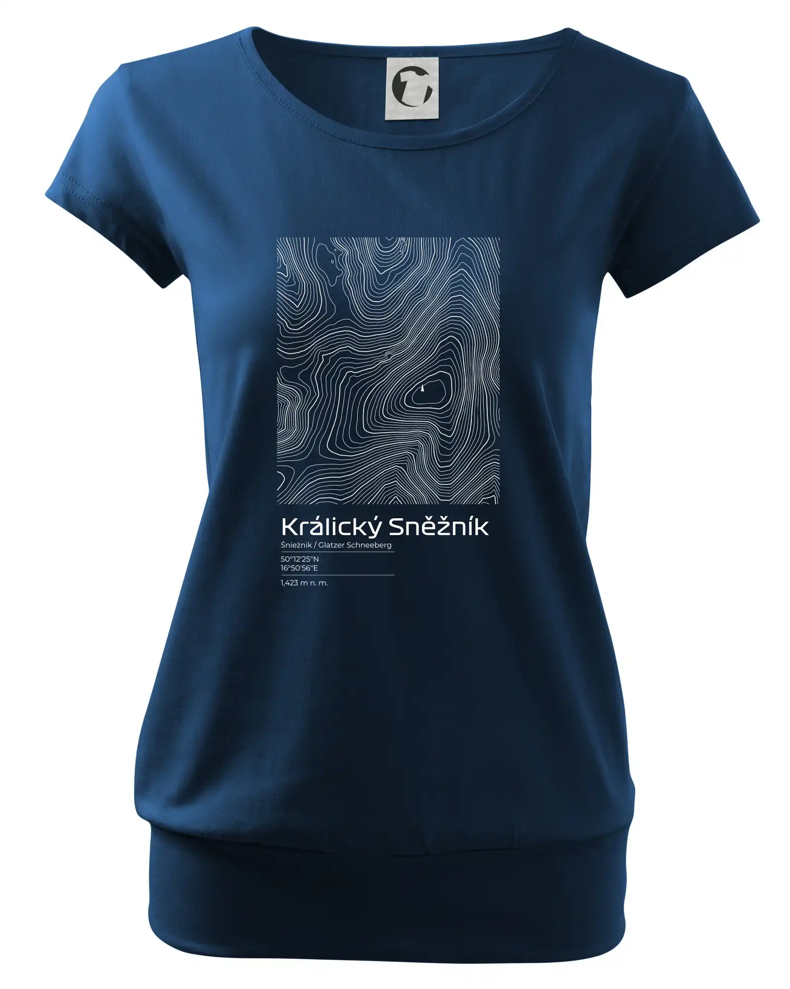 Králický Sněžník - vrstevnice v obdélníku