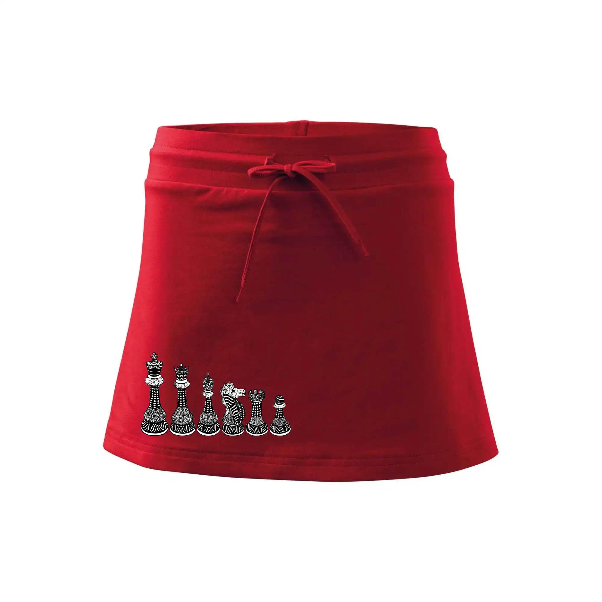 Šachové figurky v řadě - kreslené