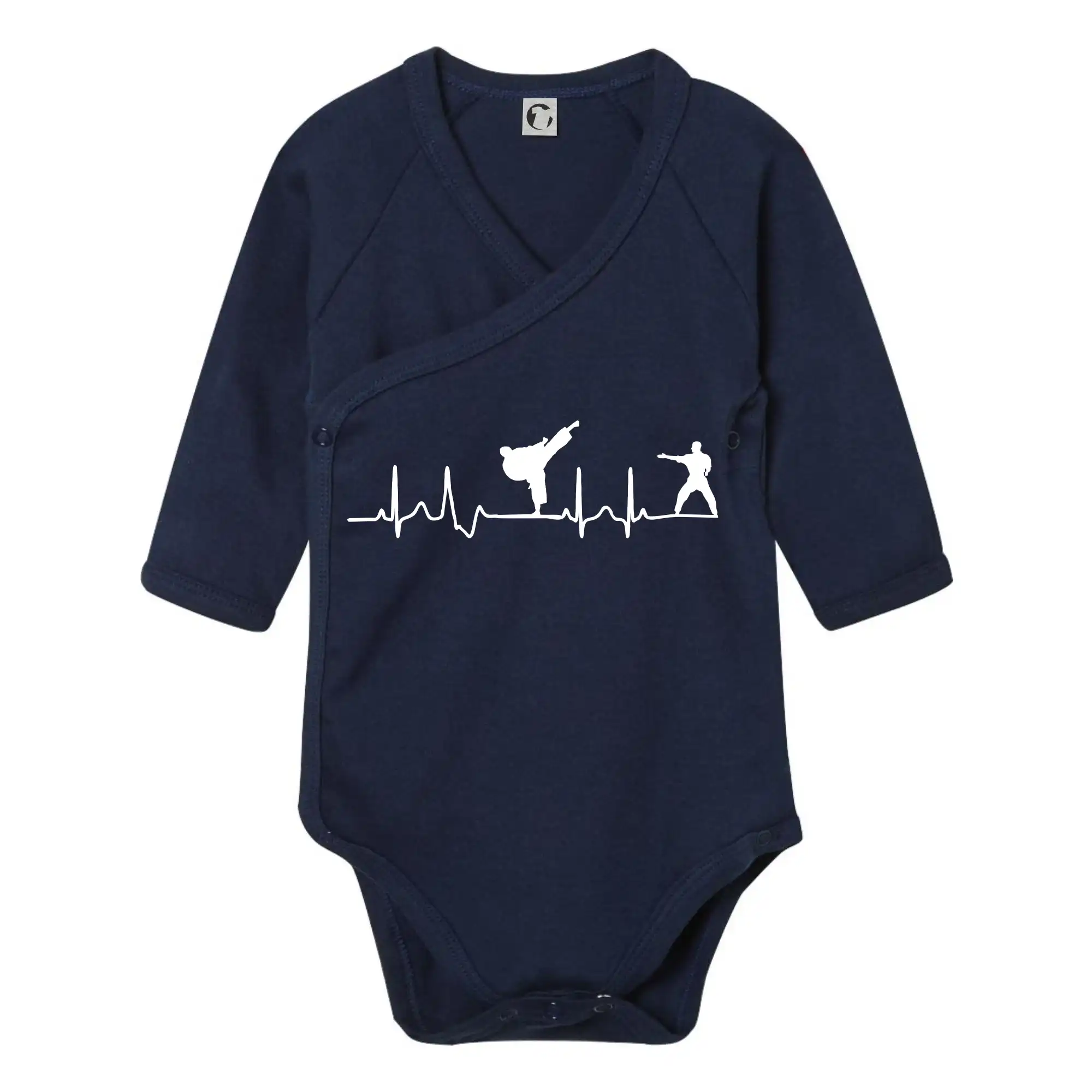 Tričká Karate - Karate EKG - Body zavinovacie s dlhým rukávom