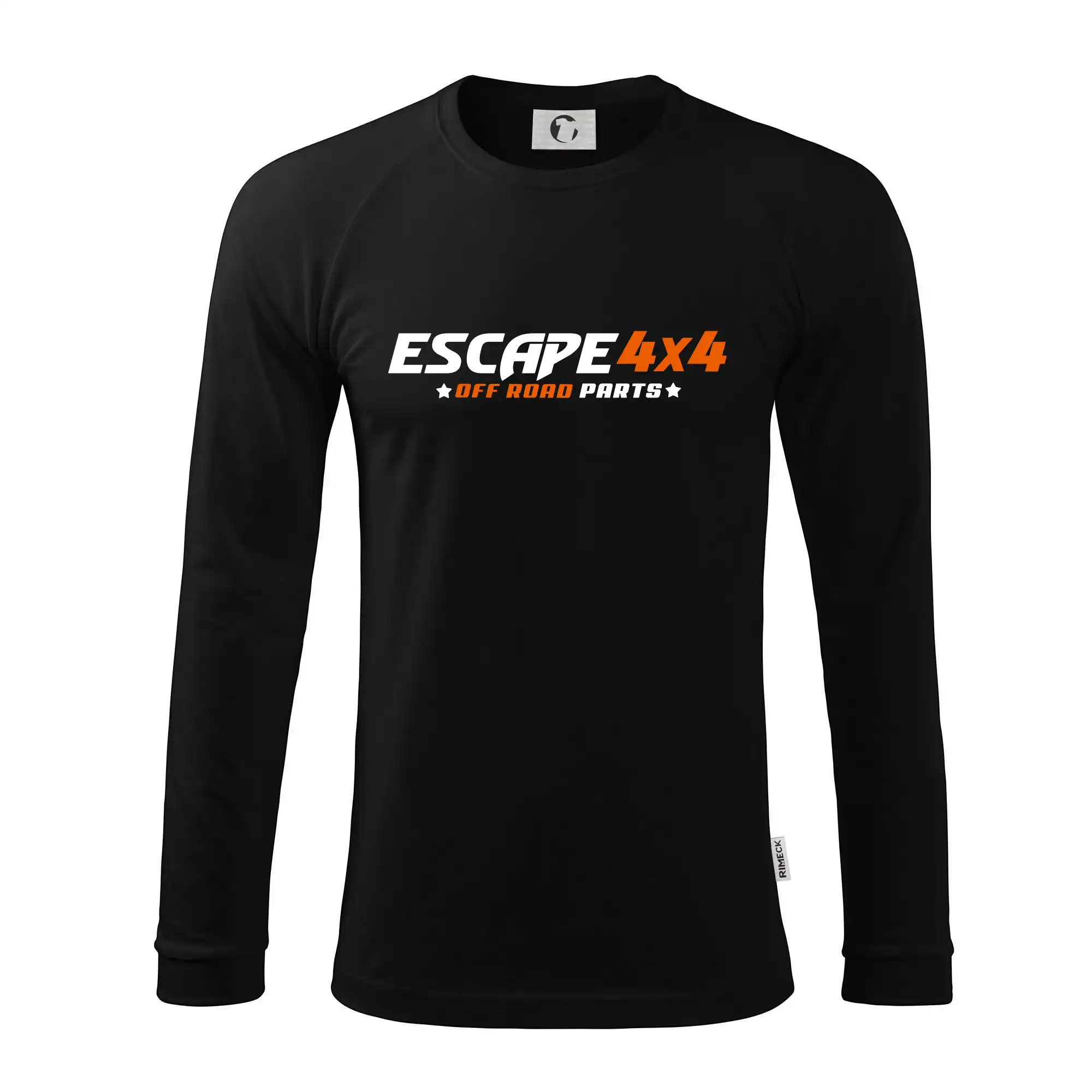MyShirt tričká - Escape 4x4 Nápis vpředu a pneumatika na zádech - Pánske tričko s dlhým rukávom LS130