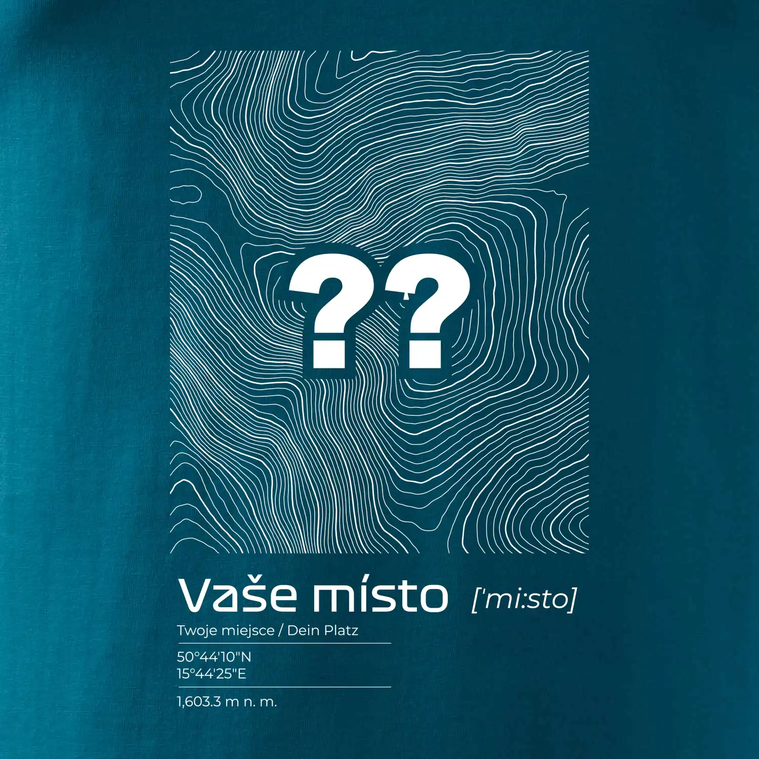 Vaše místo - vrstevnice v obdélníku